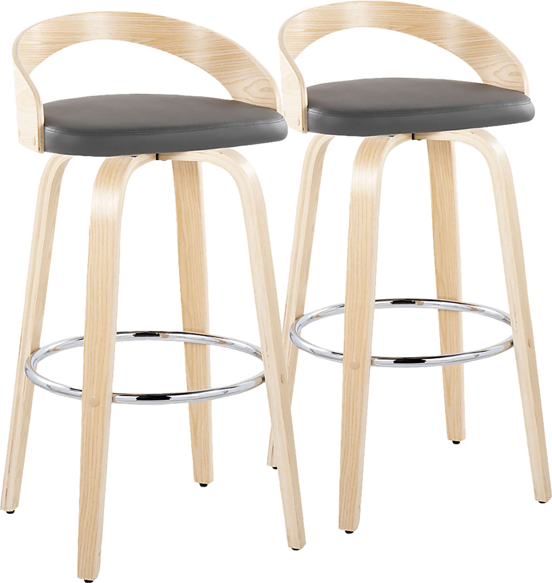 Zykan X Gray Swivel Barstool, Set of 2 - Image 1