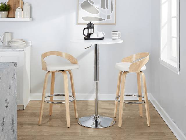 Zykan X White Swivel Barstool, Set of 2 - Thumbnail - Image 3