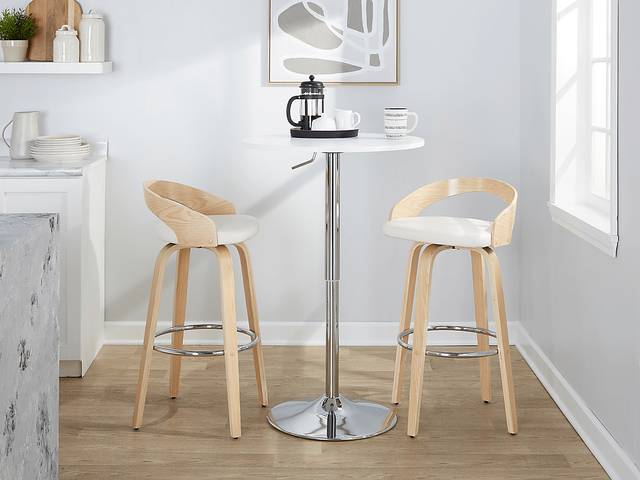Zykan X White Swivel Barstool, Set of 2 - Thumbnail - Image 5