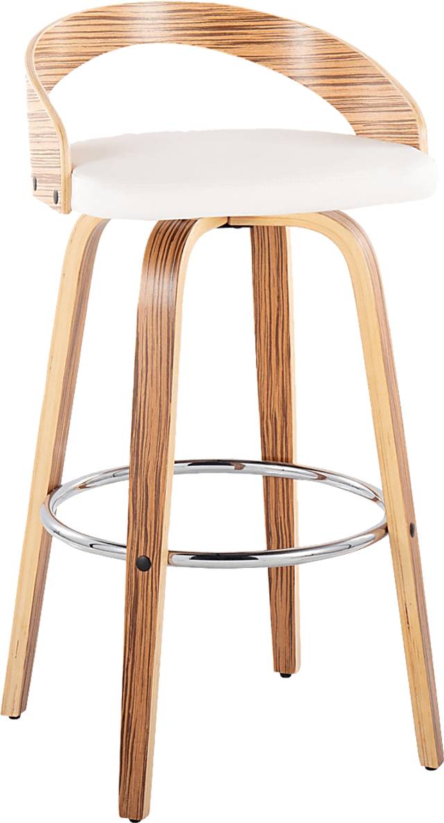 Zykan XI White Swivel Barstool, Set of 2 - Thumbnail - Image 7