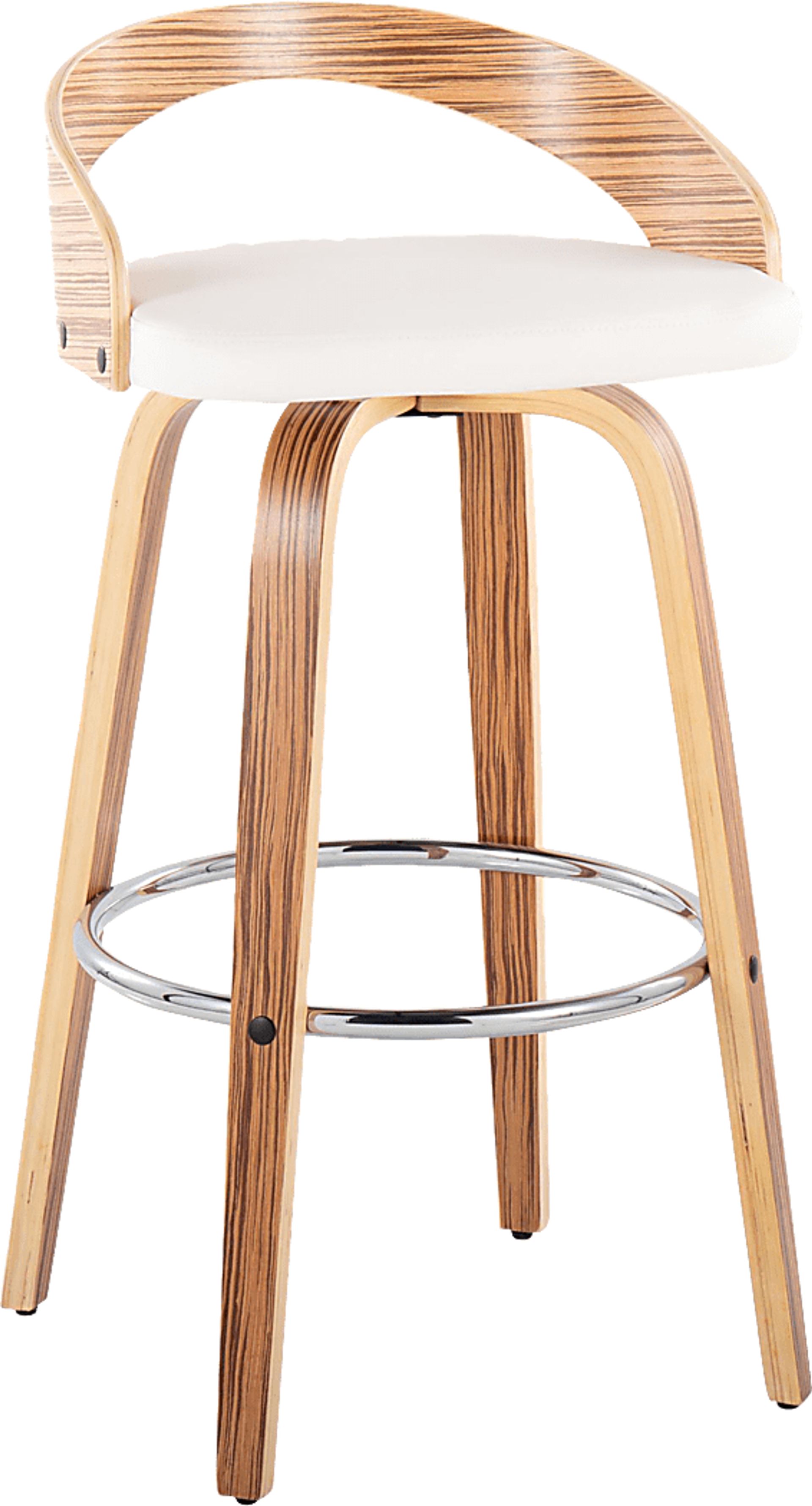 Zykan XI White Swivel Barstool, Set of 2 - Image 7