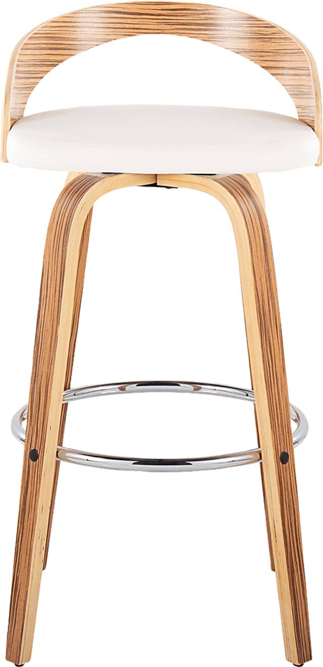 Zykan XI White Swivel Barstool, Set of 2 - Thumbnail - Image 8