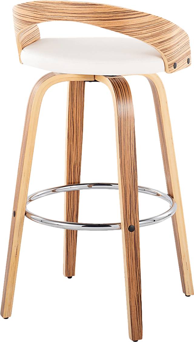 Zykan XI White Swivel Barstool, Set of 2 - Thumbnail - Image 9