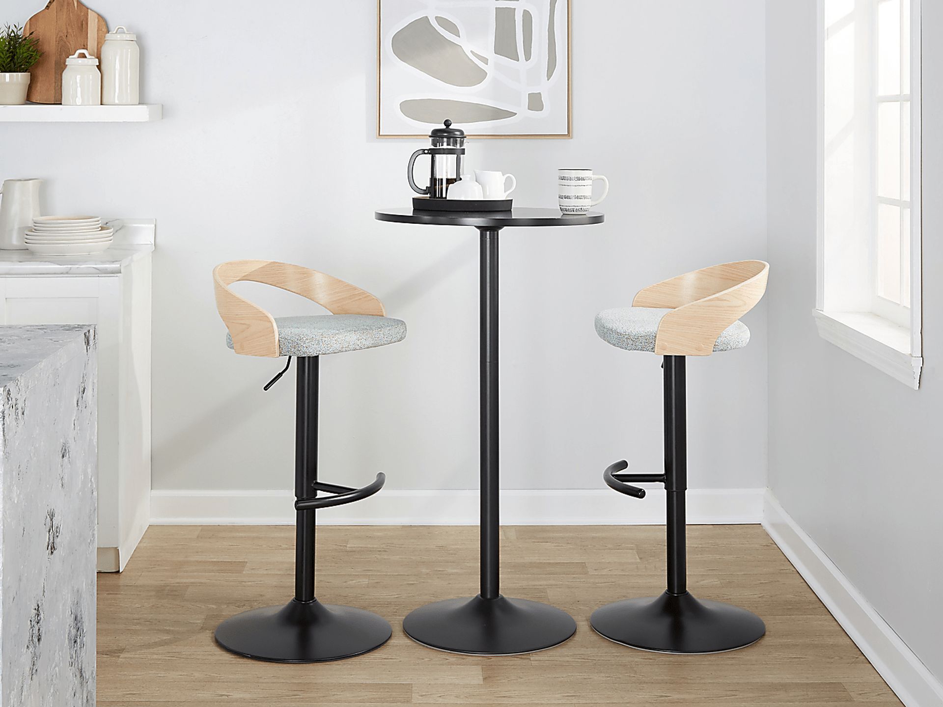 Zykan XII Light Green Adjustable Barstool, Set of 2 - Image 3