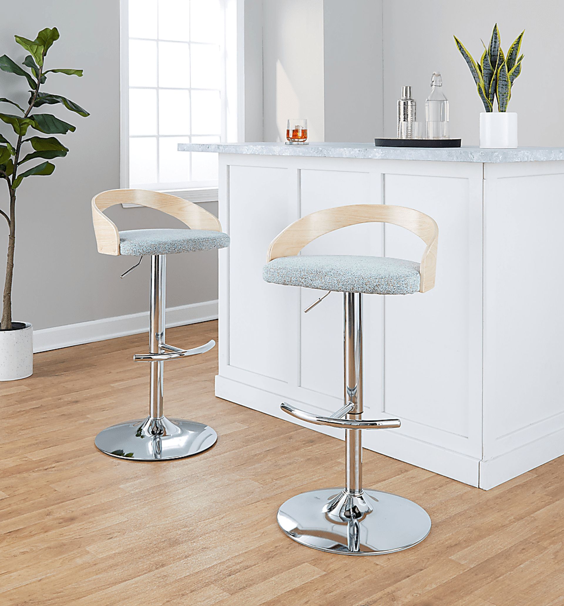 Zykan XIII Light Green Adjustable Barstool, Set of 2 - Image 2