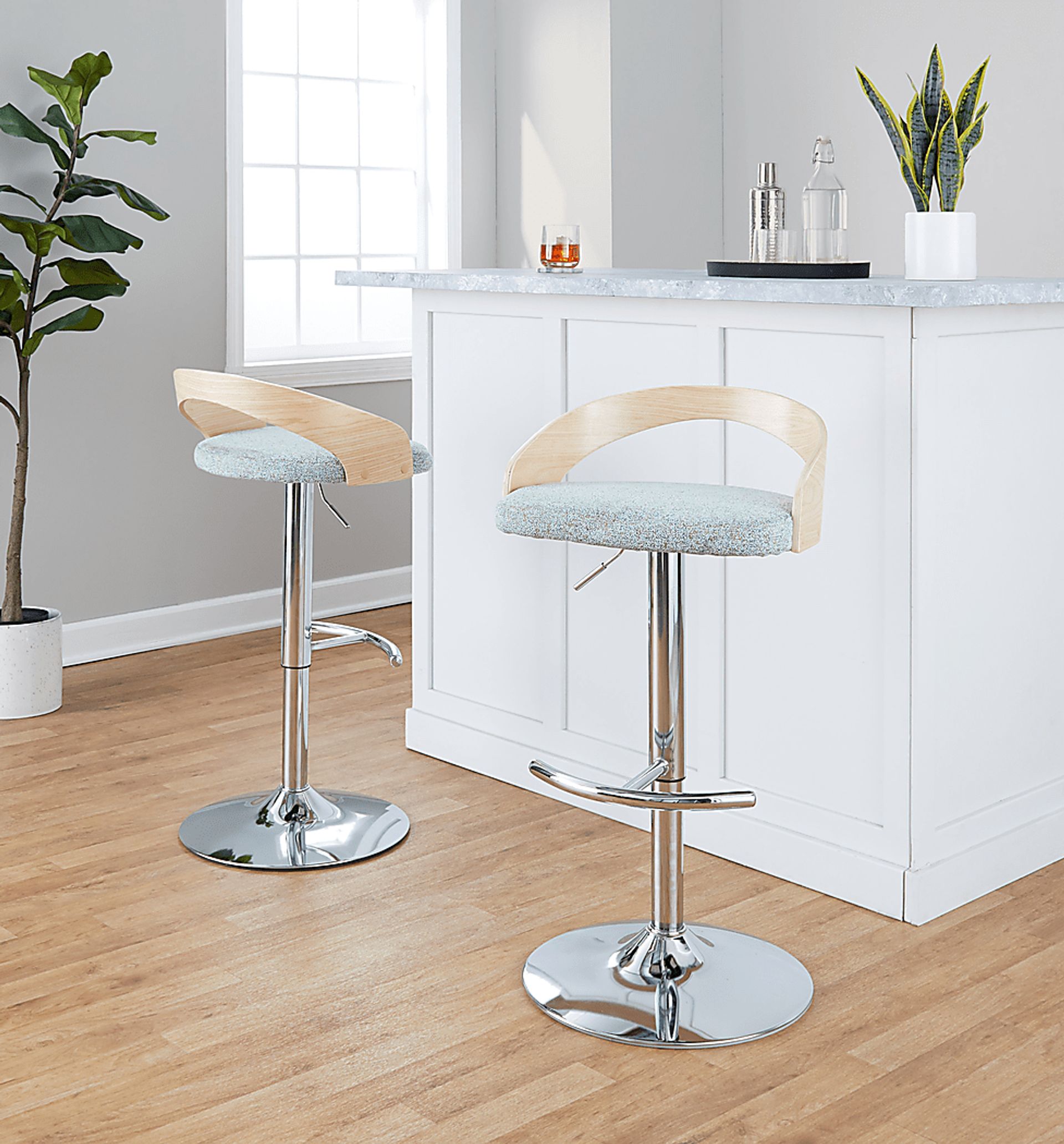 Zykan XIII Light Green Adjustable Barstool, Set of 2 - Image 4