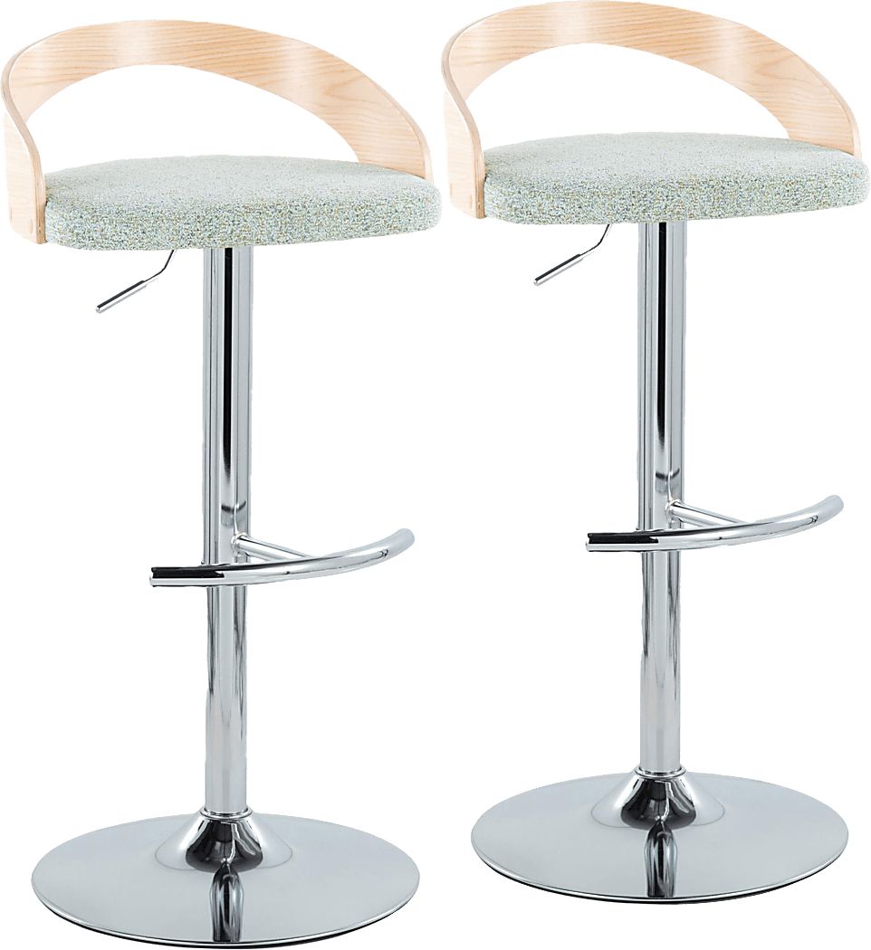 Zykan XIII Light Green Adjustable Barstool, Set of 2