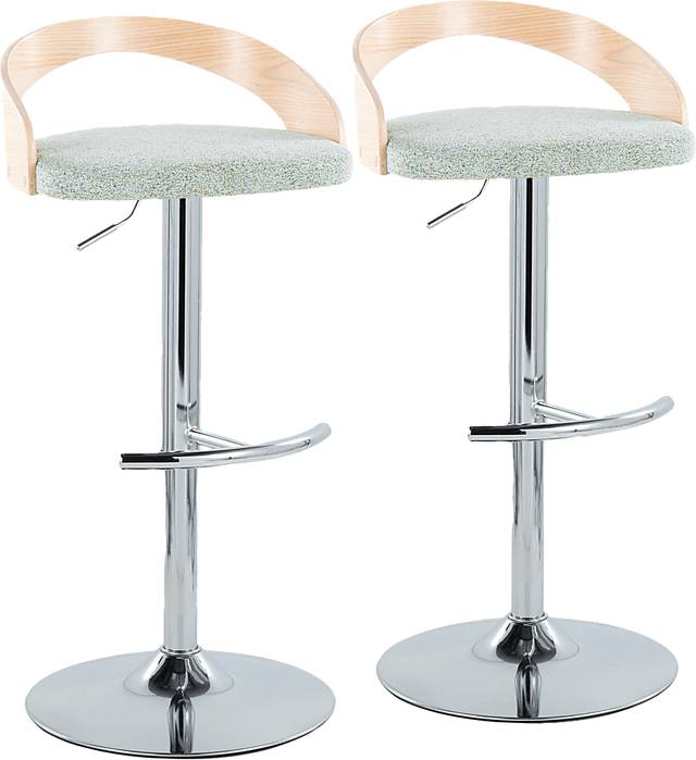 Zykan XIII Light Green Adjustable Barstool, Set of 2 - Thumbnail - Image 1