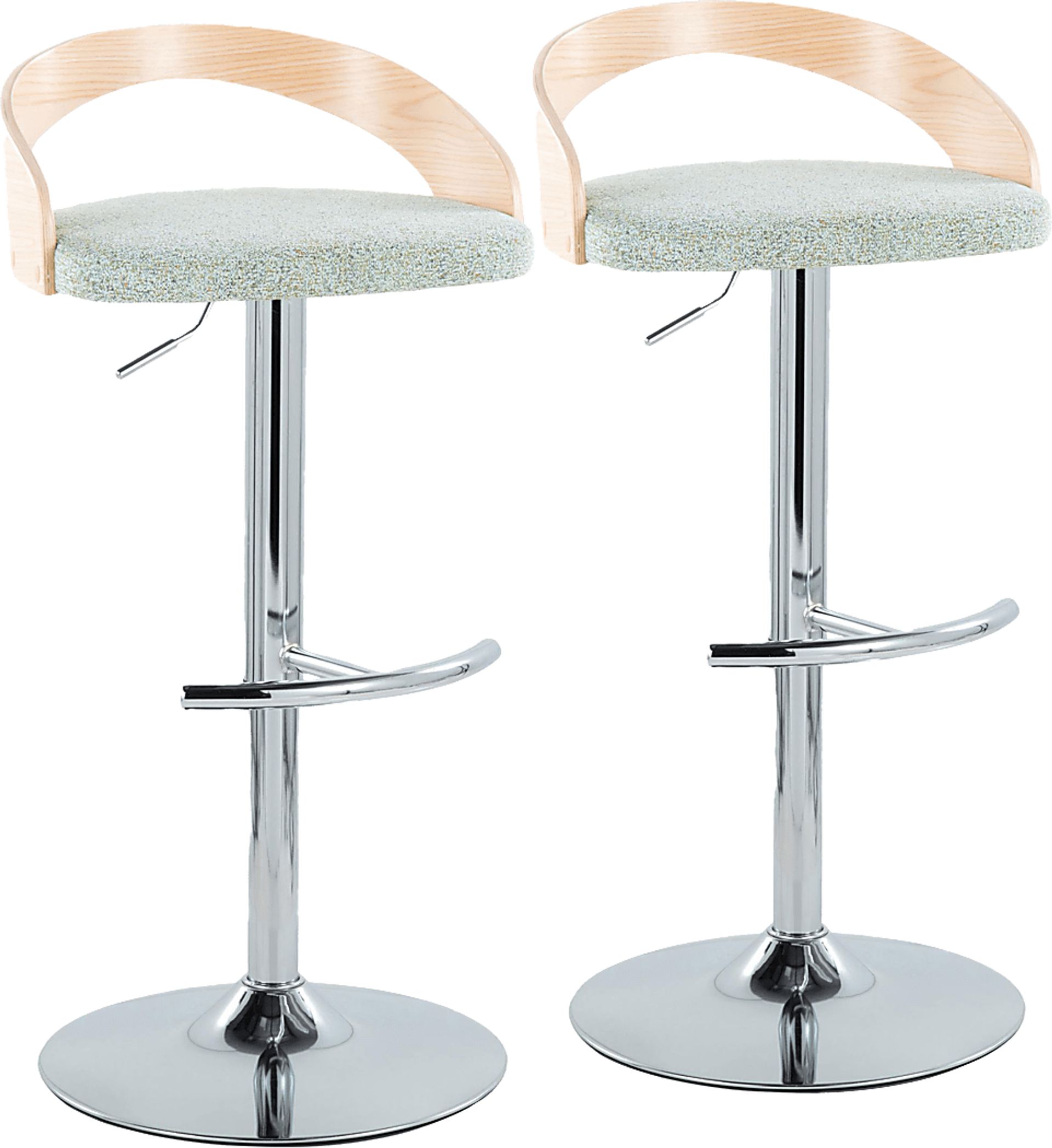 Zykan XIII Light Green Adjustable Barstool, Set of 2 - Image 1