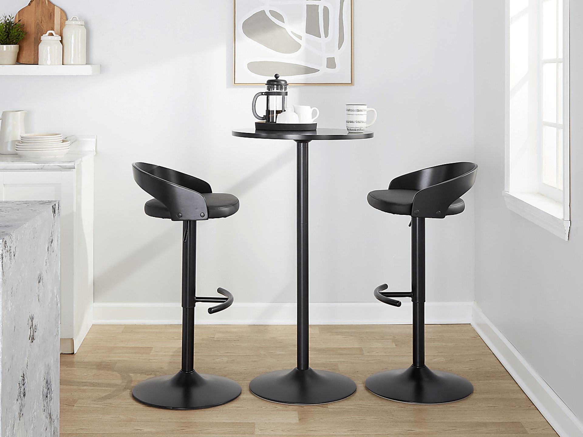 Zykan XIV Black Adjustable Barstool, Set of 2 - Image 11