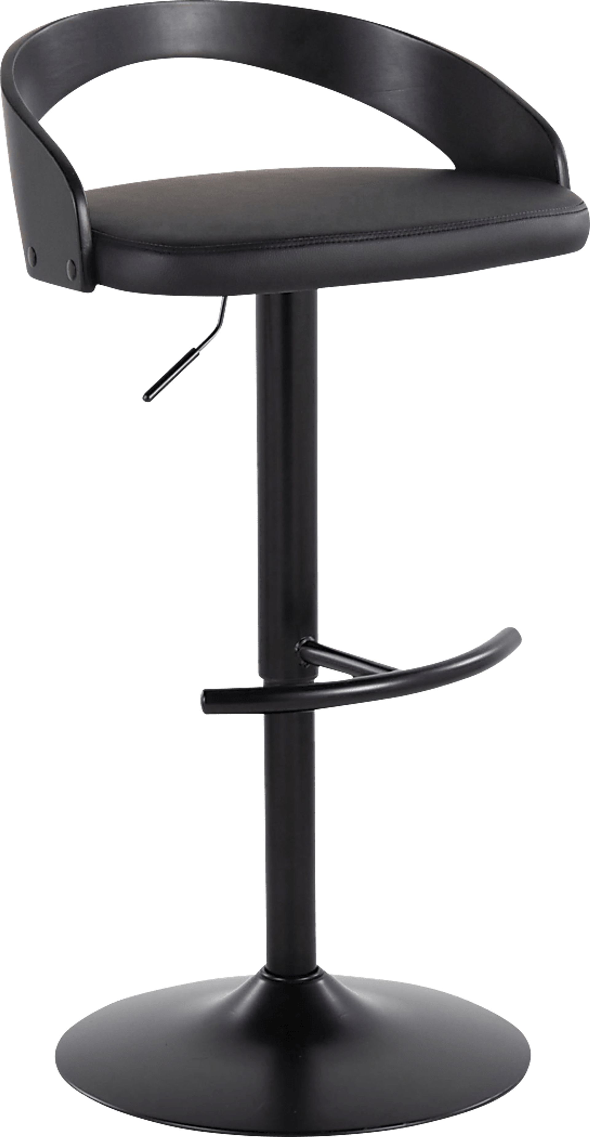 Zykan XIV Black Adjustable Barstool, Set of 2 - Image 3