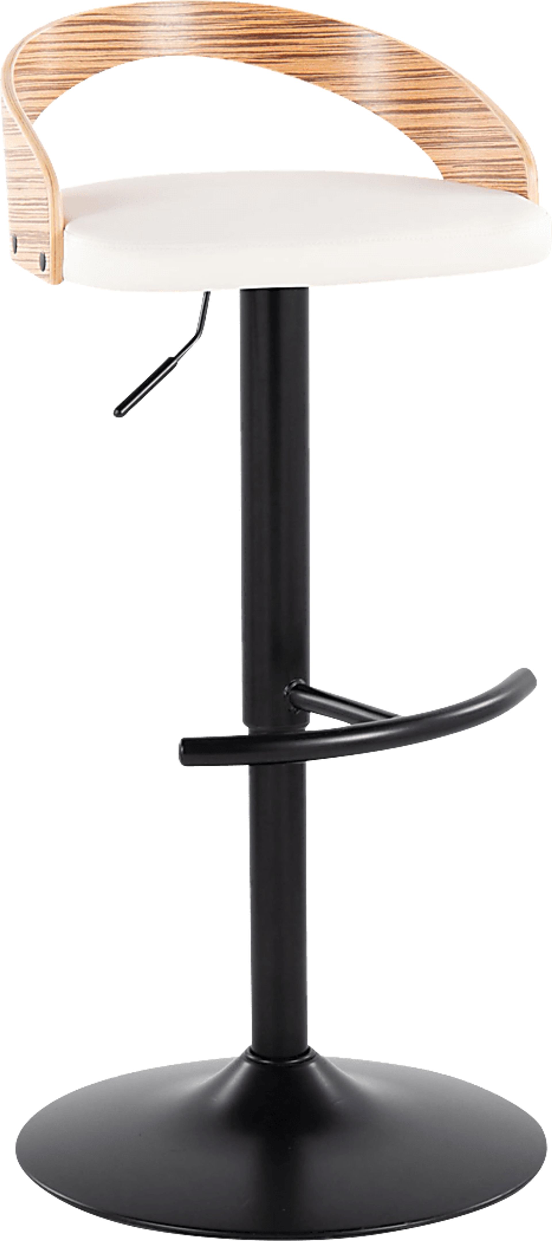 Zykan XIX White Adjustable Barstool, Set of 2 - Image 3
