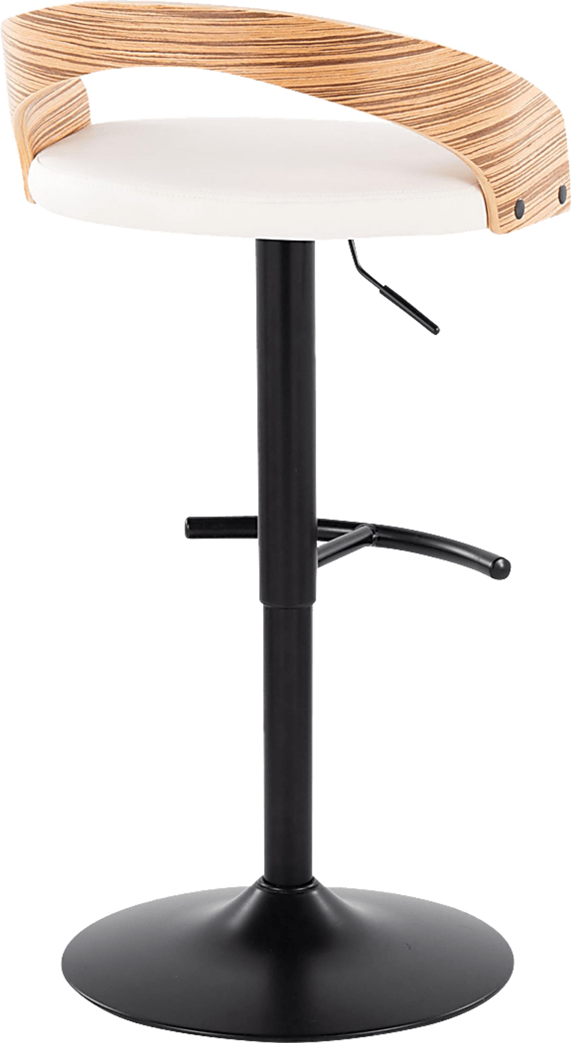 Zykan XIX White Adjustable Barstool, Set of 2 - Image 5