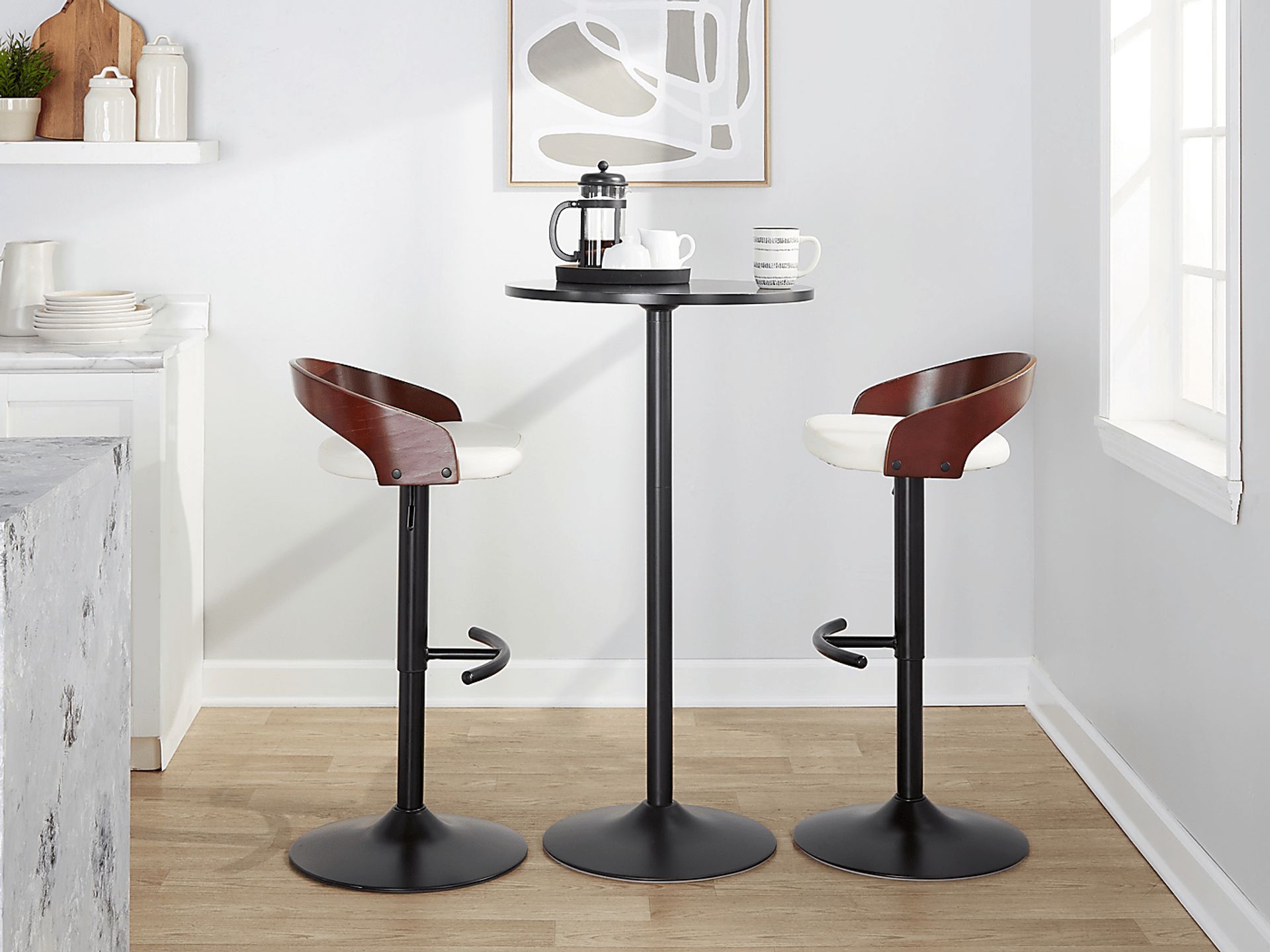 Zykan XV White Adjustable Barstool, Set of 2 - Image 11