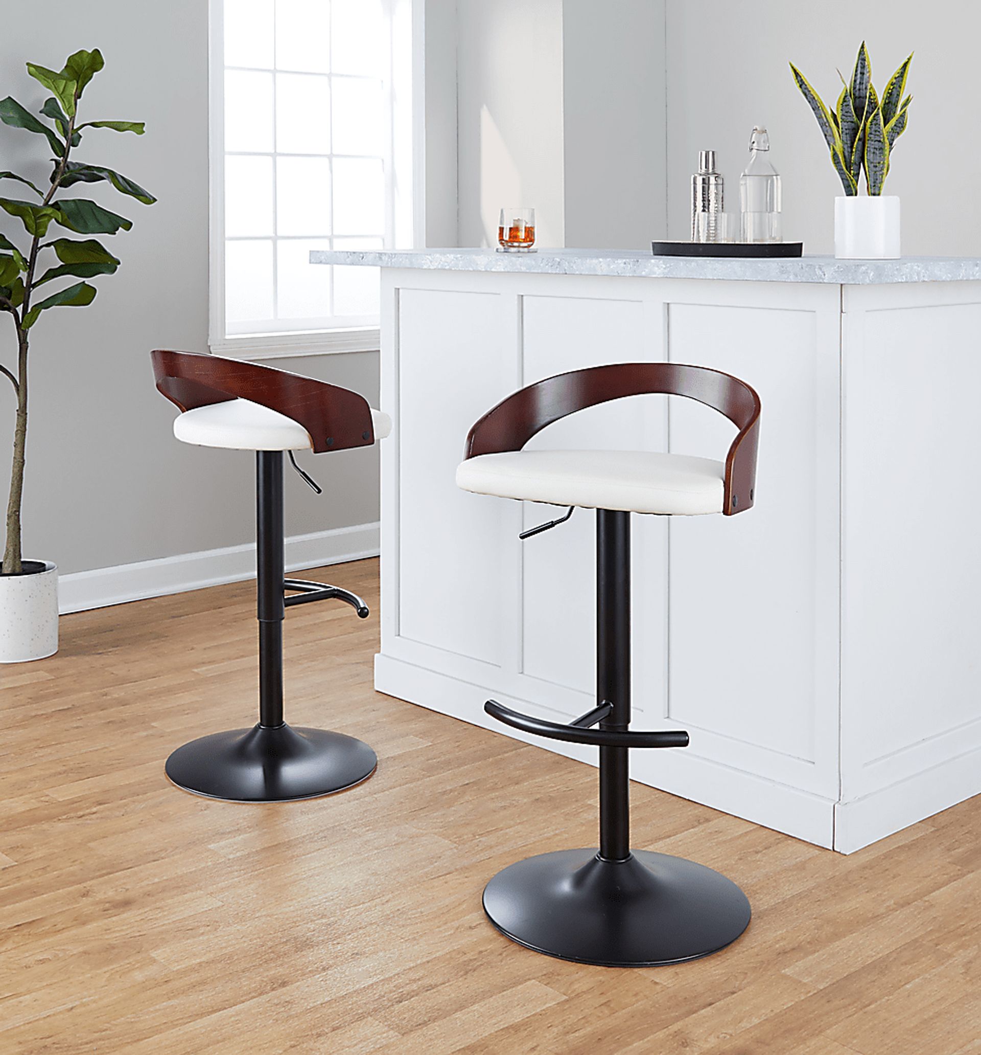 Zykan XV White Adjustable Barstool, Set of 2 - Image 9