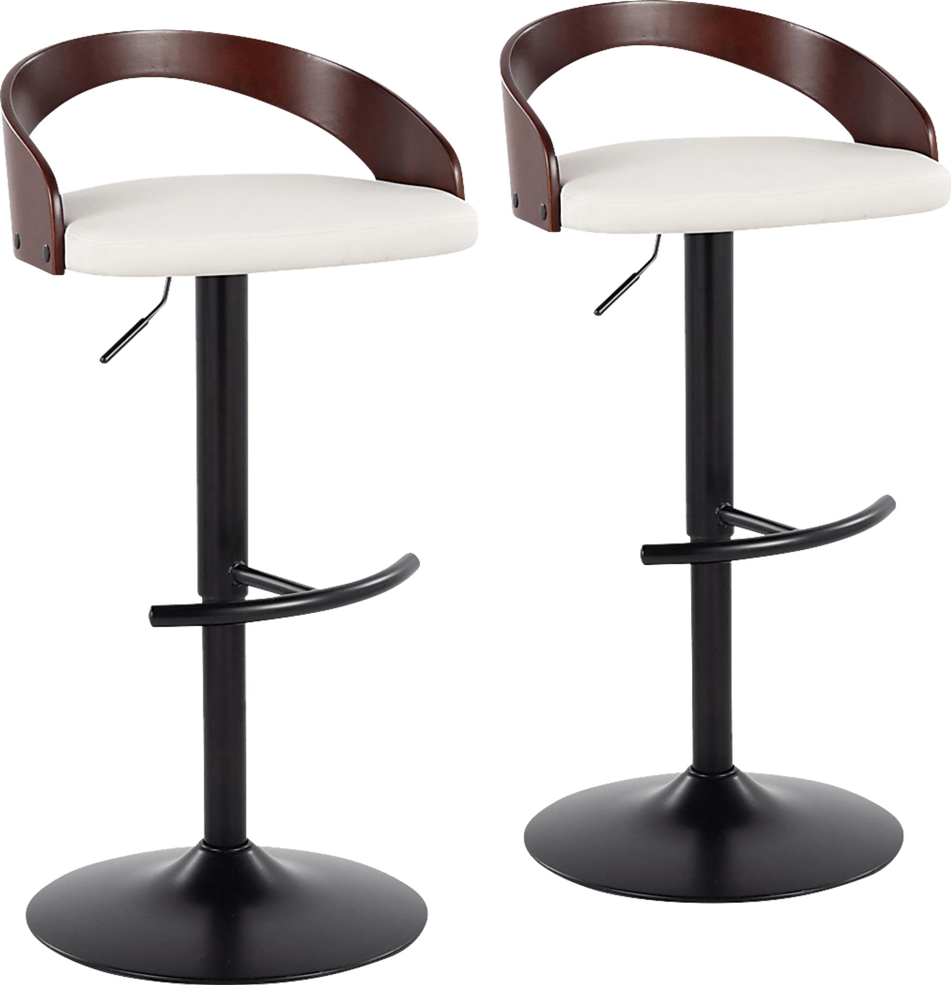 Zykan XV White Adjustable Barstool, Set of 2 - Image 1