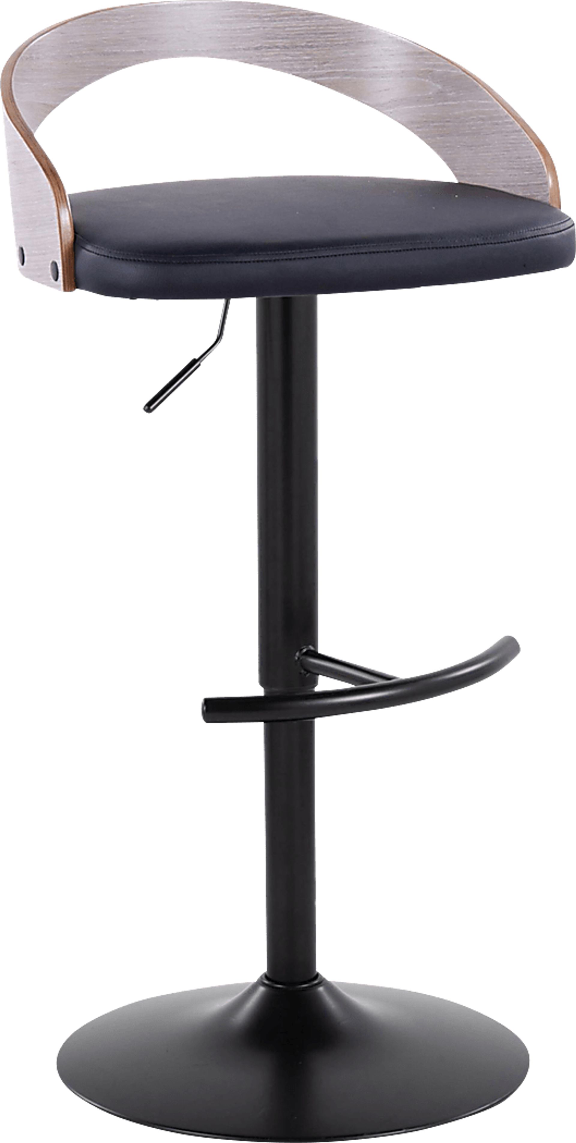 Zykan XVI Black Adjustable Barstool, Set of 2 - Image 3