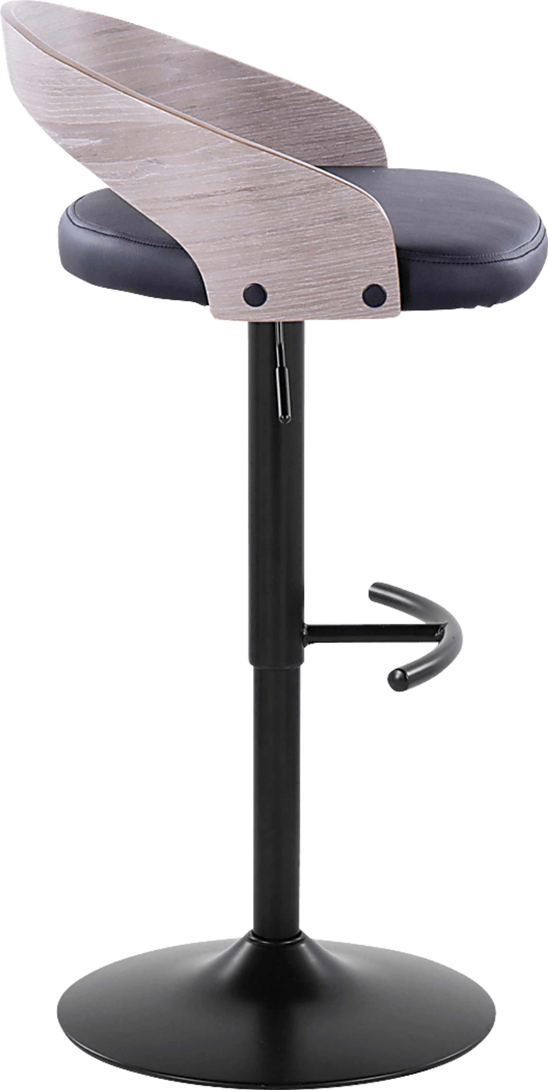 Zykan XVI Black Adjustable Barstool, Set of 2 - Image 4