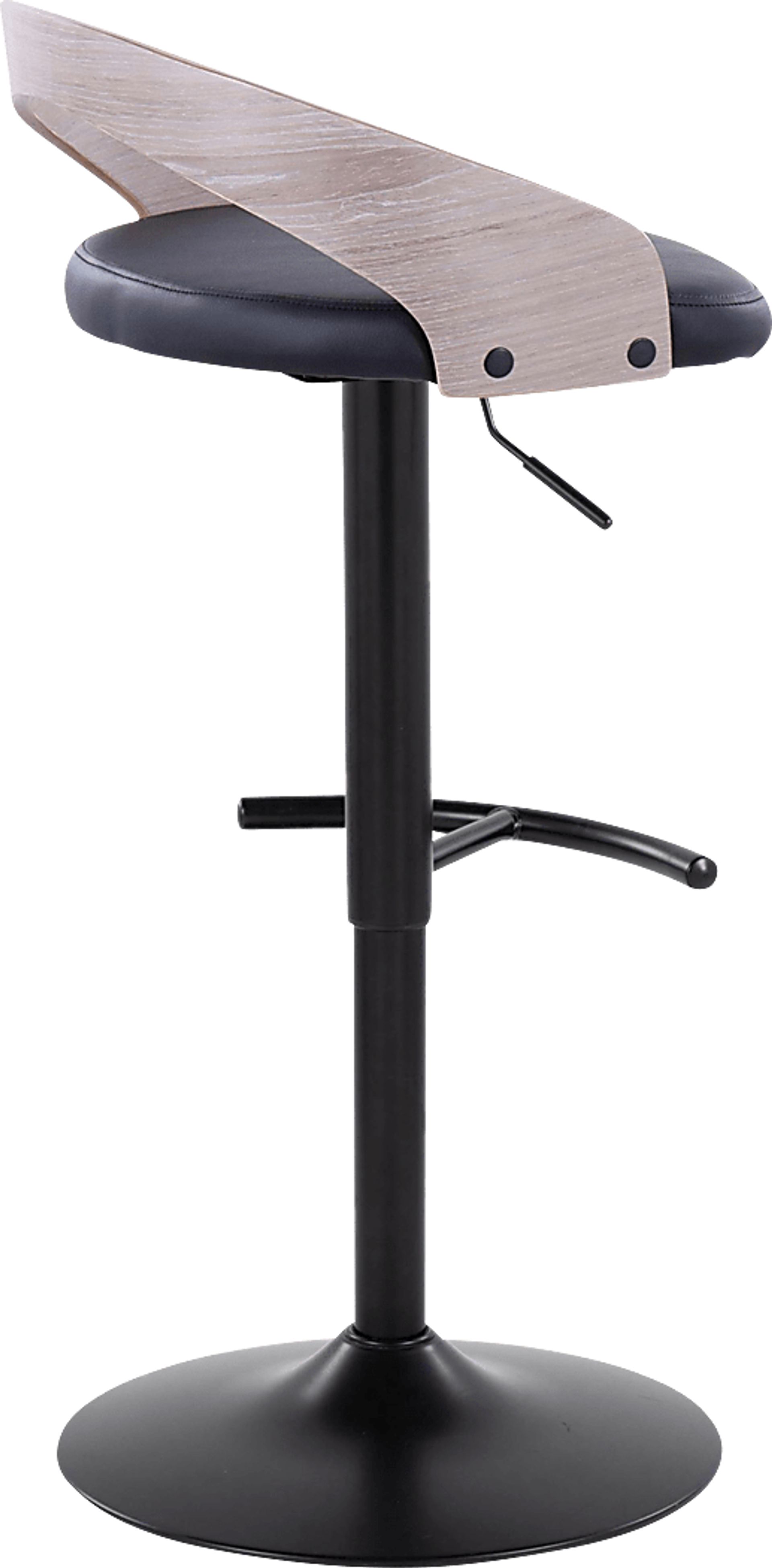 Zykan XVI Black Adjustable Barstool, Set of 2 - Image 5