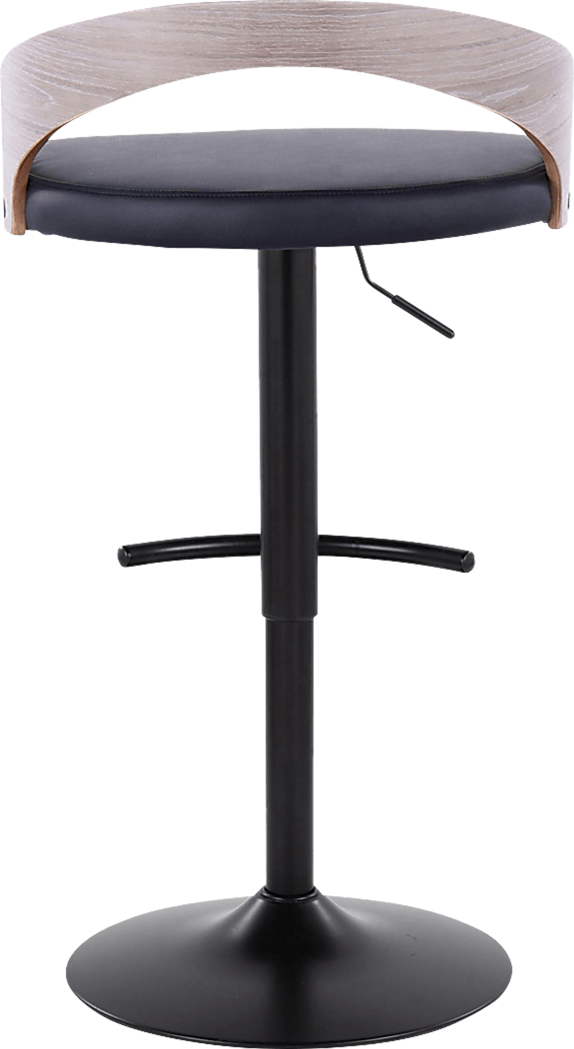 Zykan XVI Black Adjustable Barstool, Set of 2 - Image 6
