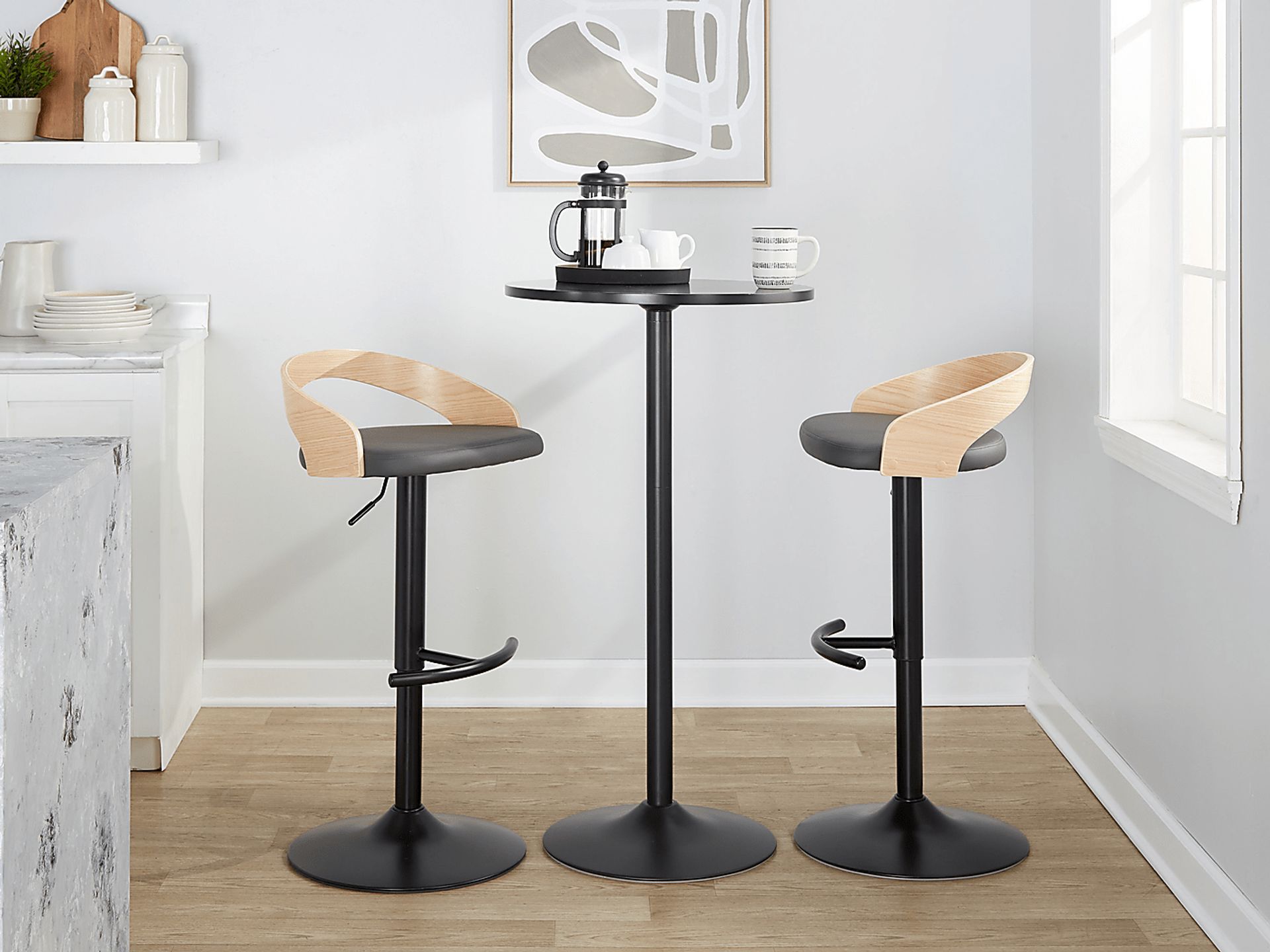 Zykan XVII Gray Adjustable Barstool, Set of 2 - Image 10