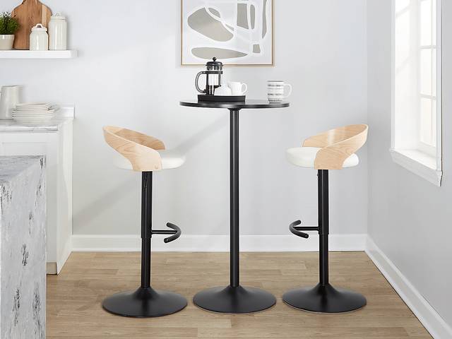 Zykan XVII White Adjustable Barstool, Set of 2 - Thumbnail - Image 11