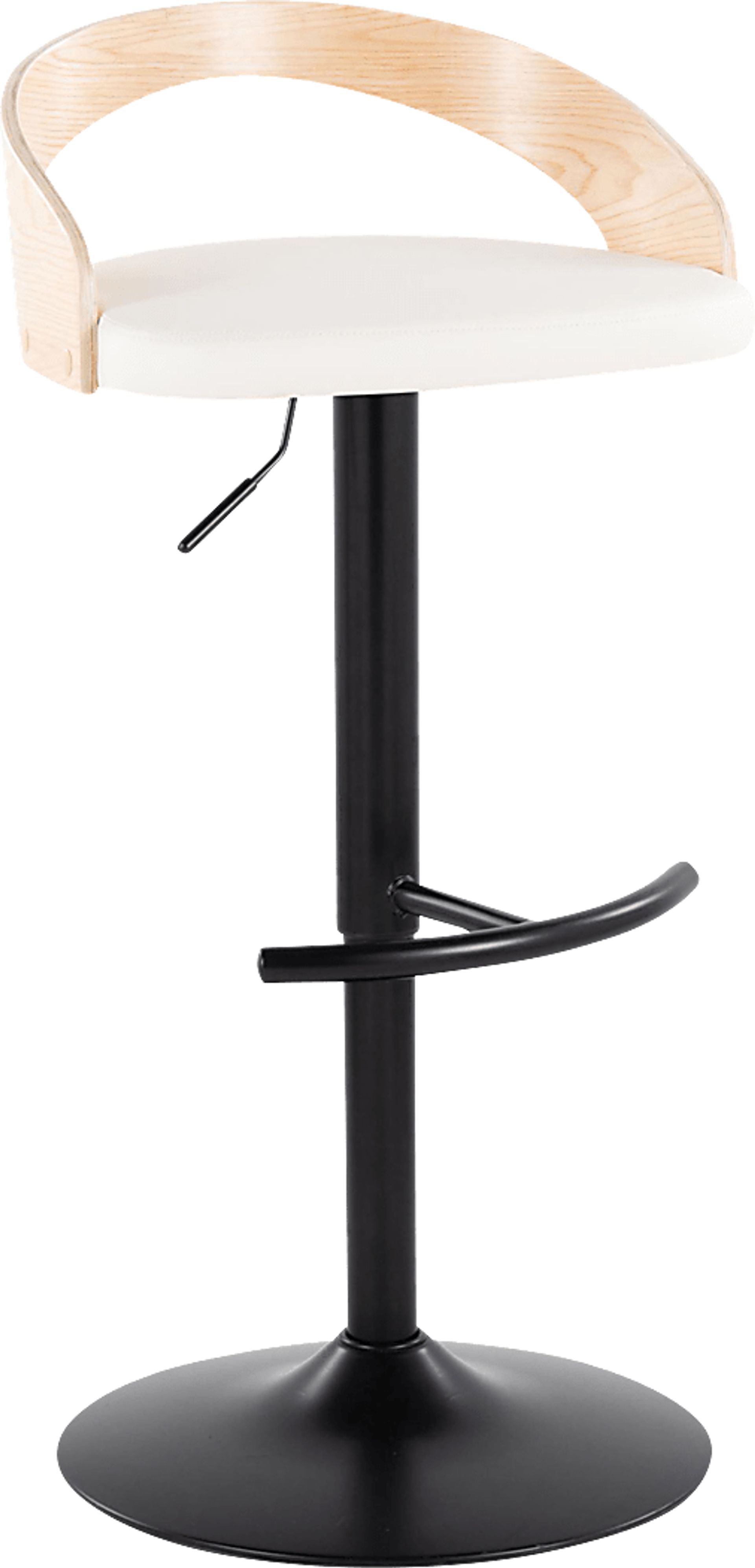 Zykan XVII White Adjustable Barstool, Set of 2 - Image 3