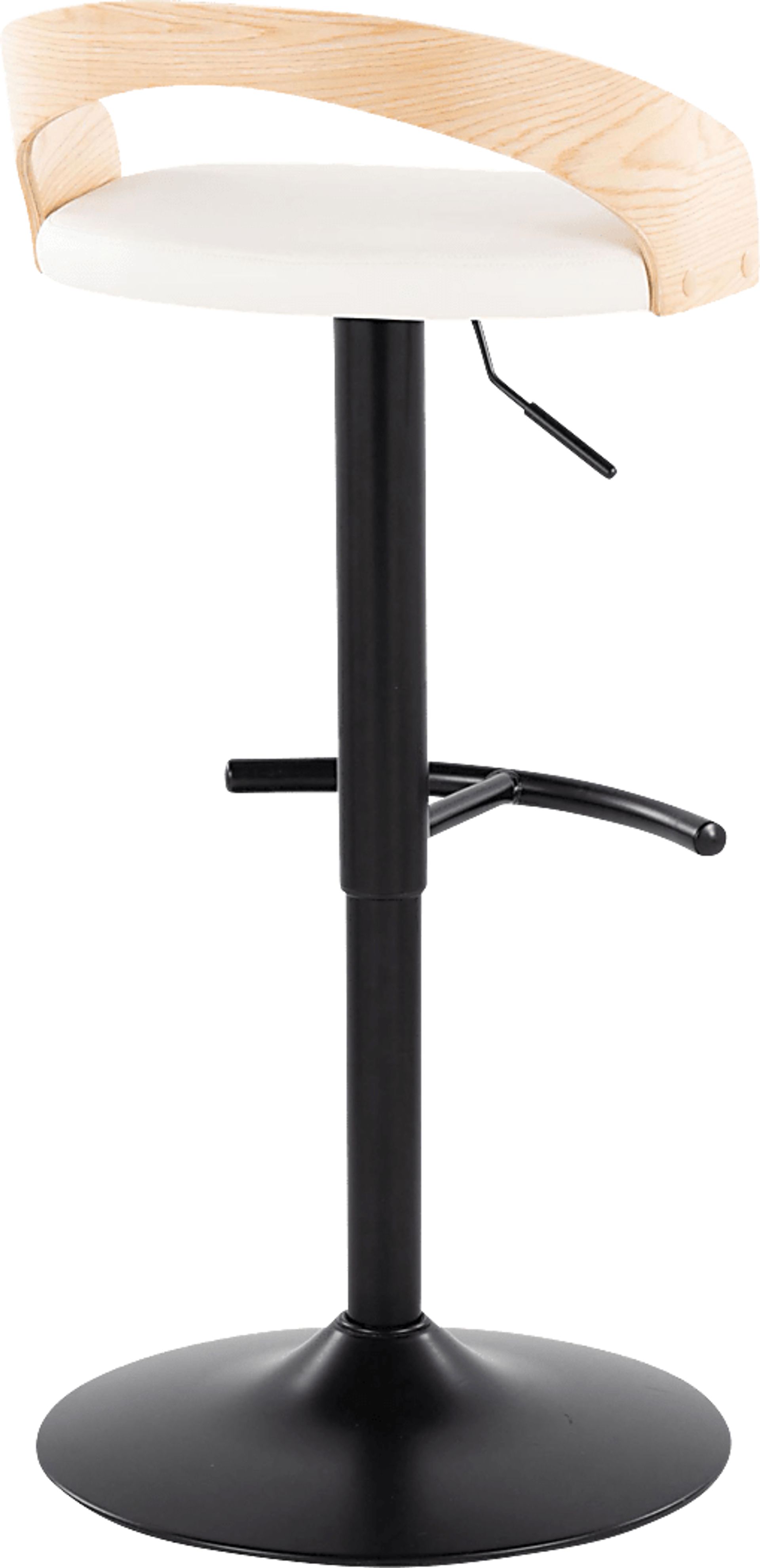 Zykan XVII White Adjustable Barstool, Set of 2 - Image 5