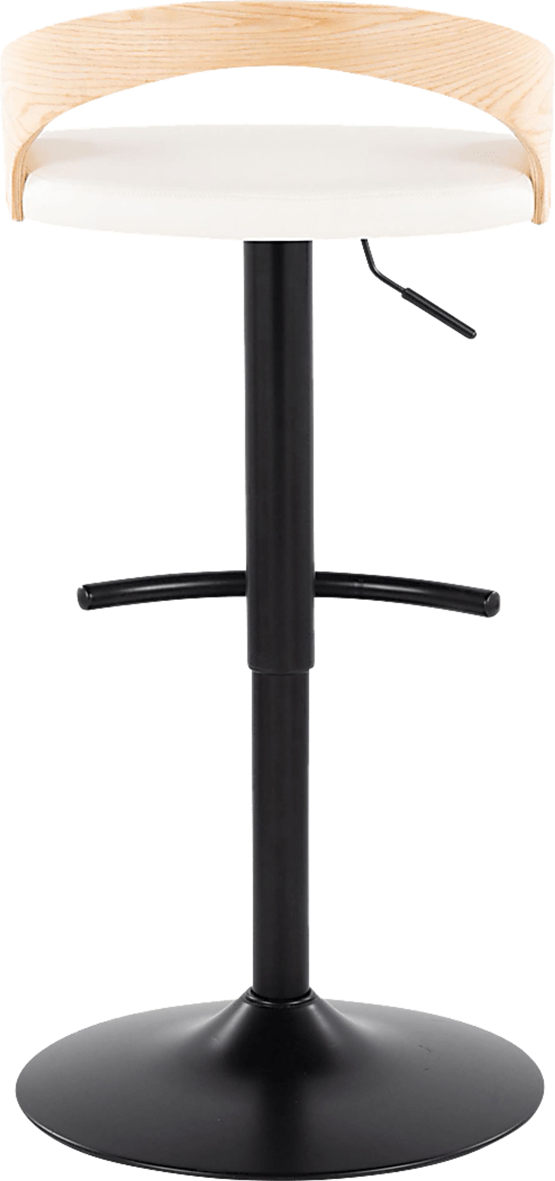 Zykan XVII White Adjustable Barstool, Set of 2 - Image 6