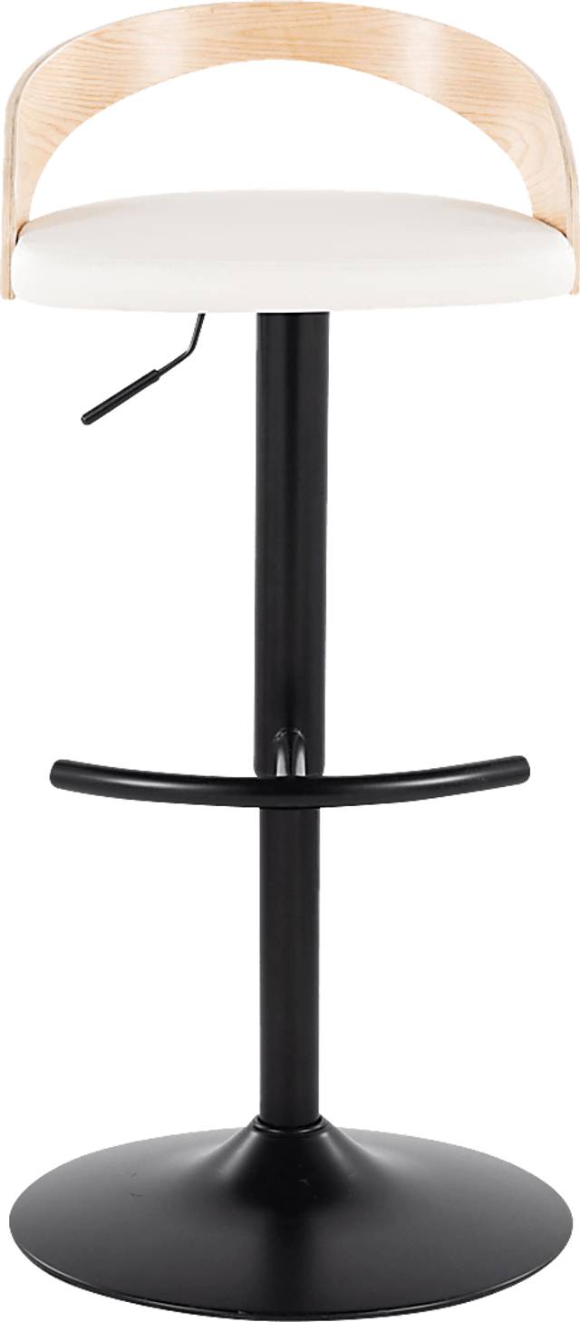 Zykan XVII White Adjustable Barstool, Set of 2 - Thumbnail - Image 7