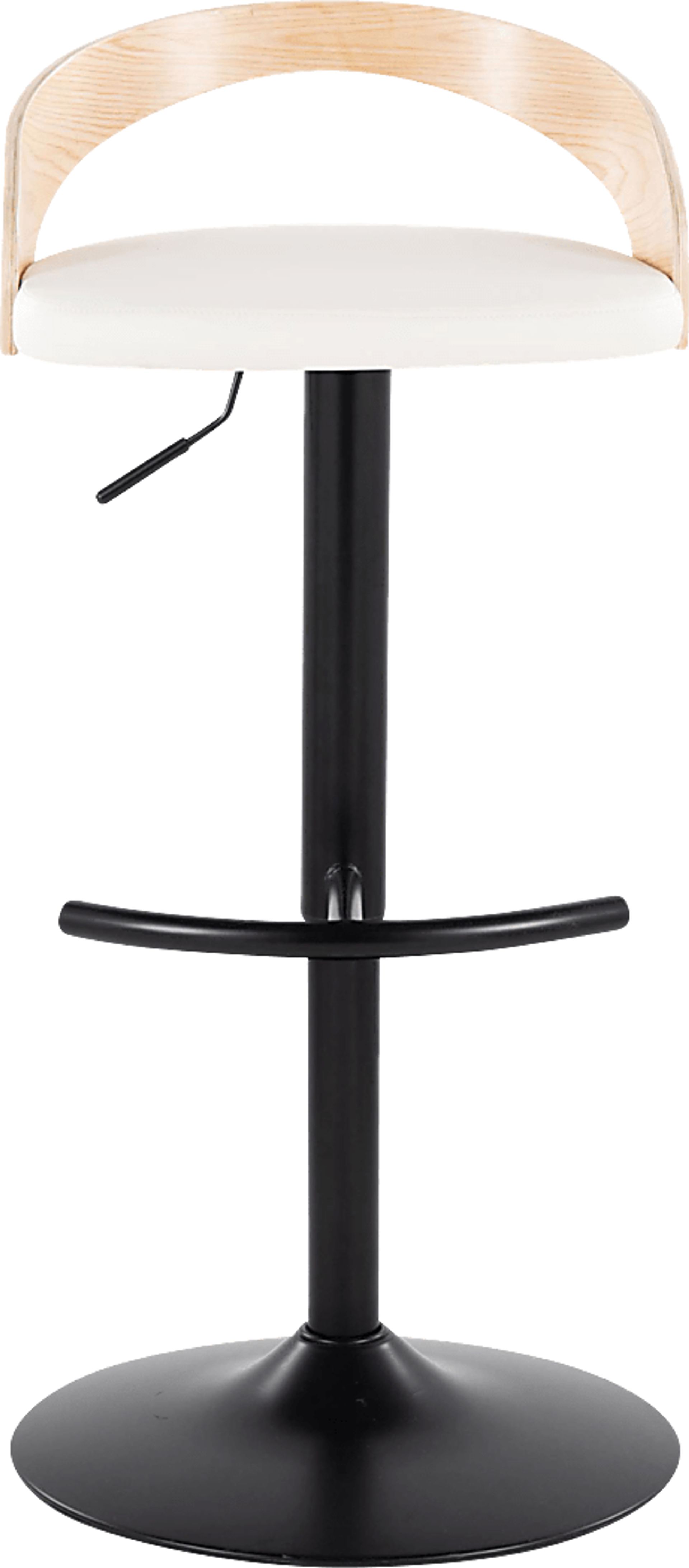 Zykan XVII White Adjustable Barstool, Set of 2 - Image 7