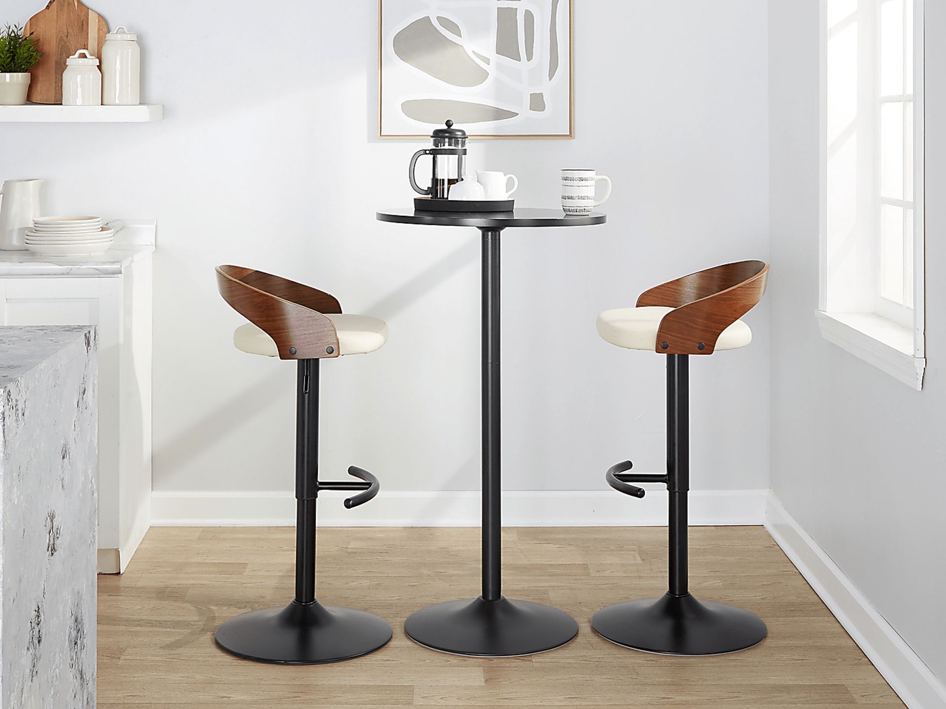 Zykan XVIII Cream Adjustable Barstool, Set of 2 - Image 11