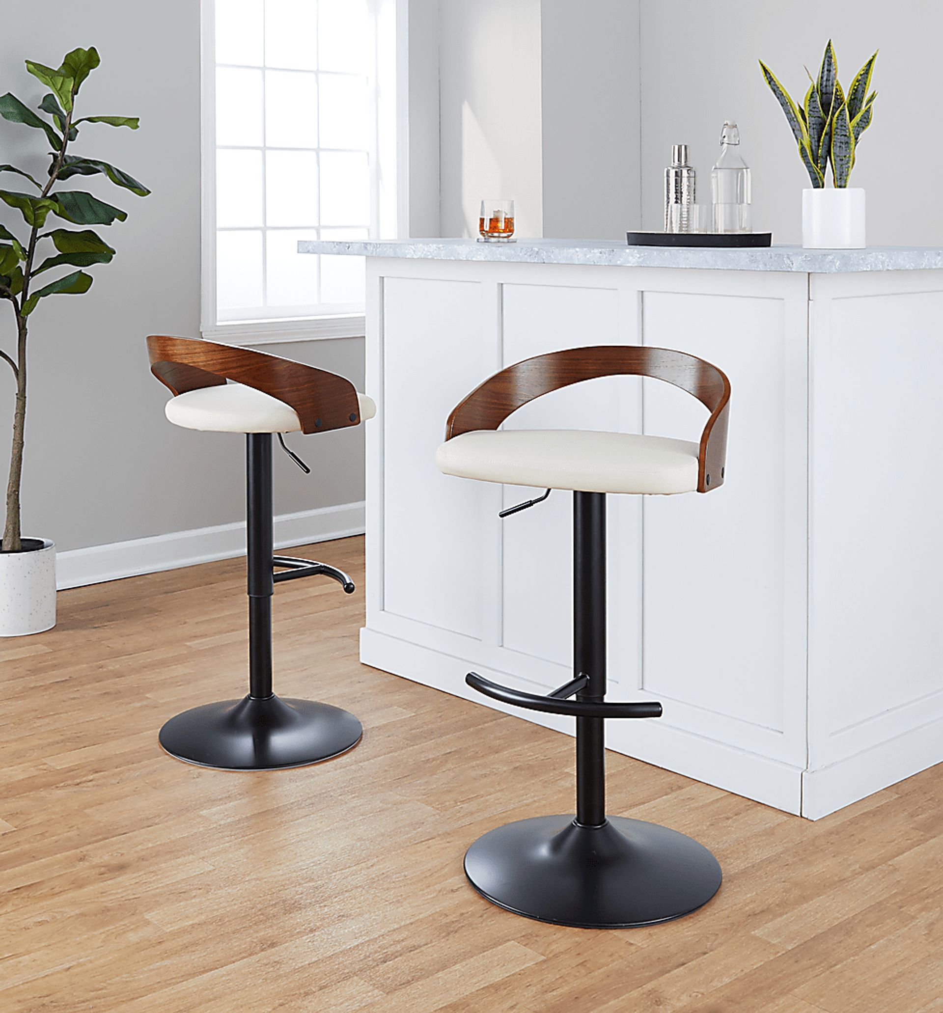 Zykan XVIII Cream Adjustable Barstool, Set of 2 - Image 9