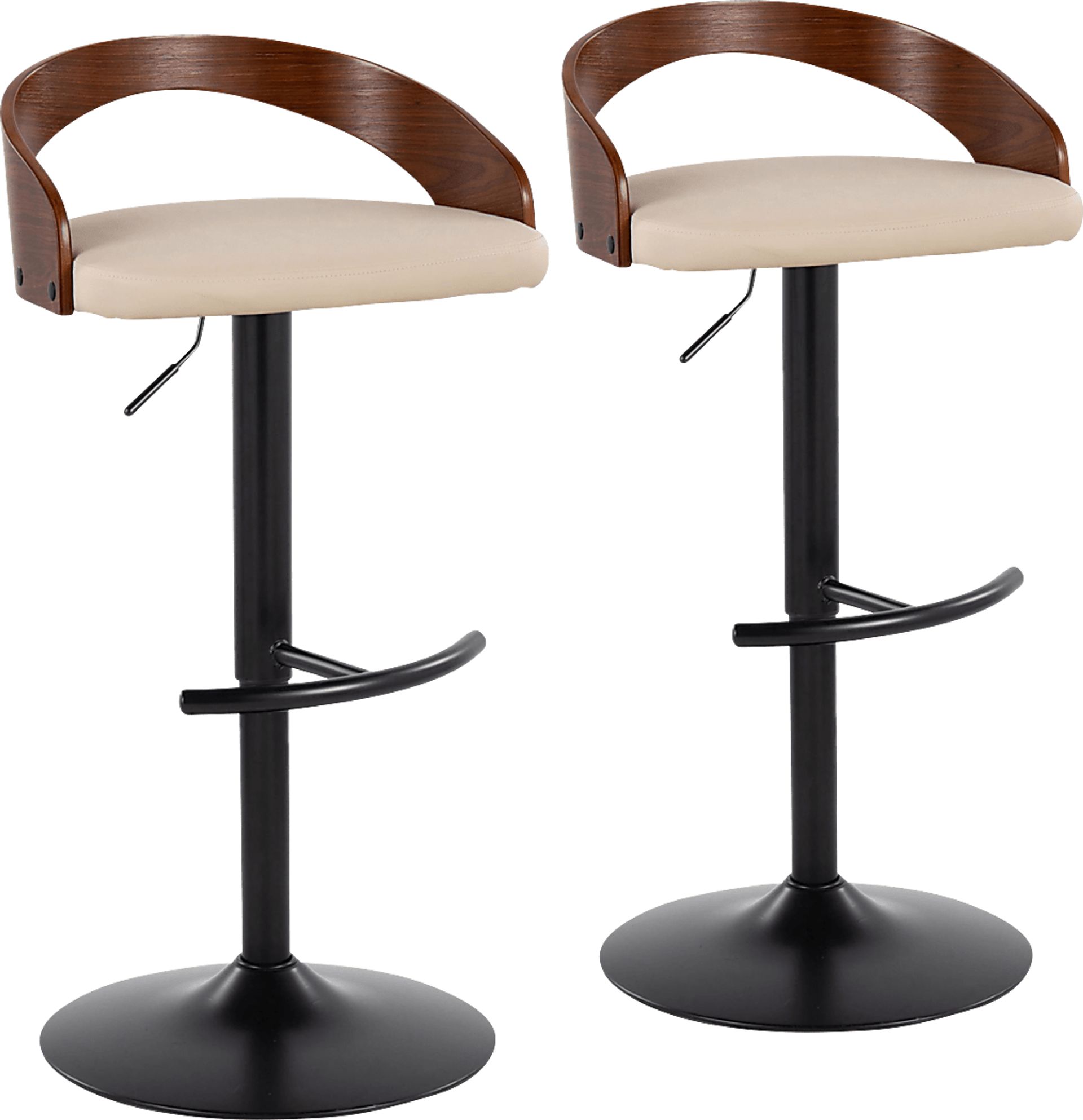 Zykan XVIII Cream Adjustable Barstool, Set of 2 - Image 1