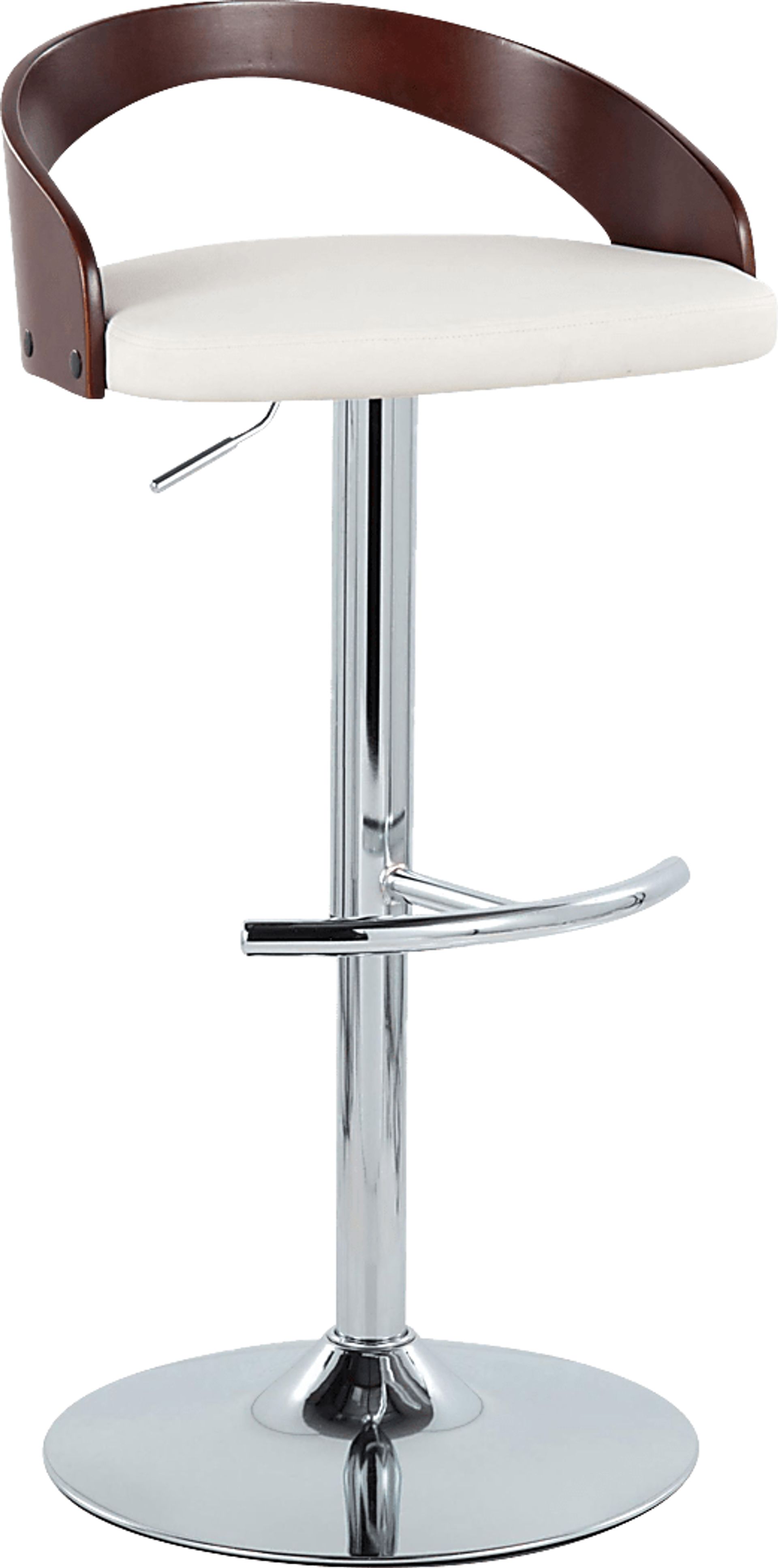 Zykan XXI White Adjustable Barstool, Set of 2 - Image 3