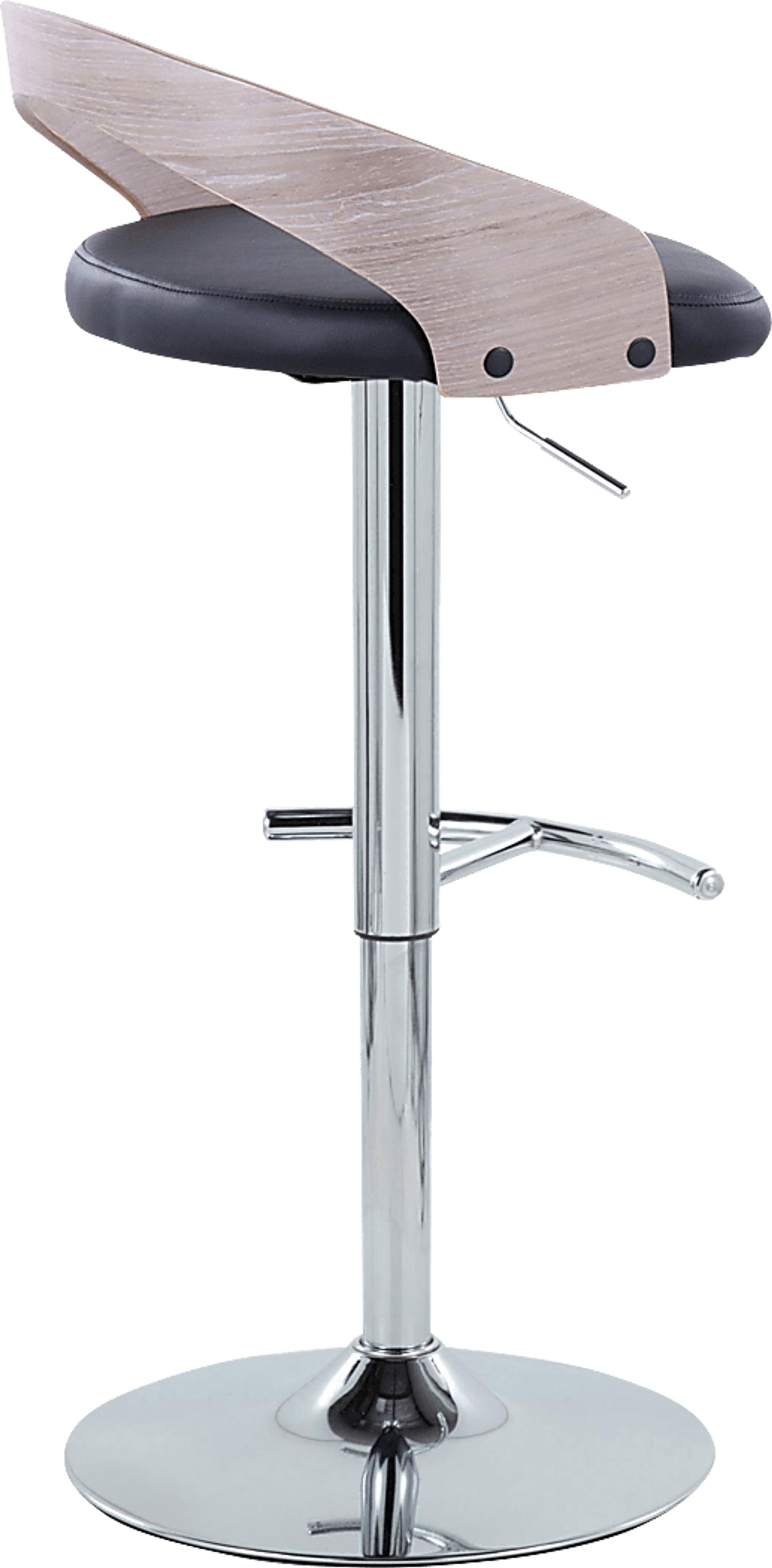 Zykan XXII Black Adjustable Barstool, Set of 2 - Image 5