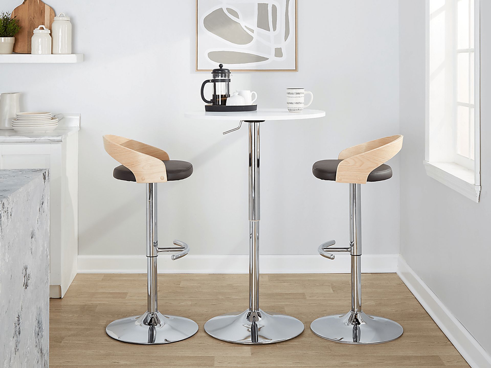 Zykan XXIII Brown Adjustable Barstool, Set of 2 - Image 11