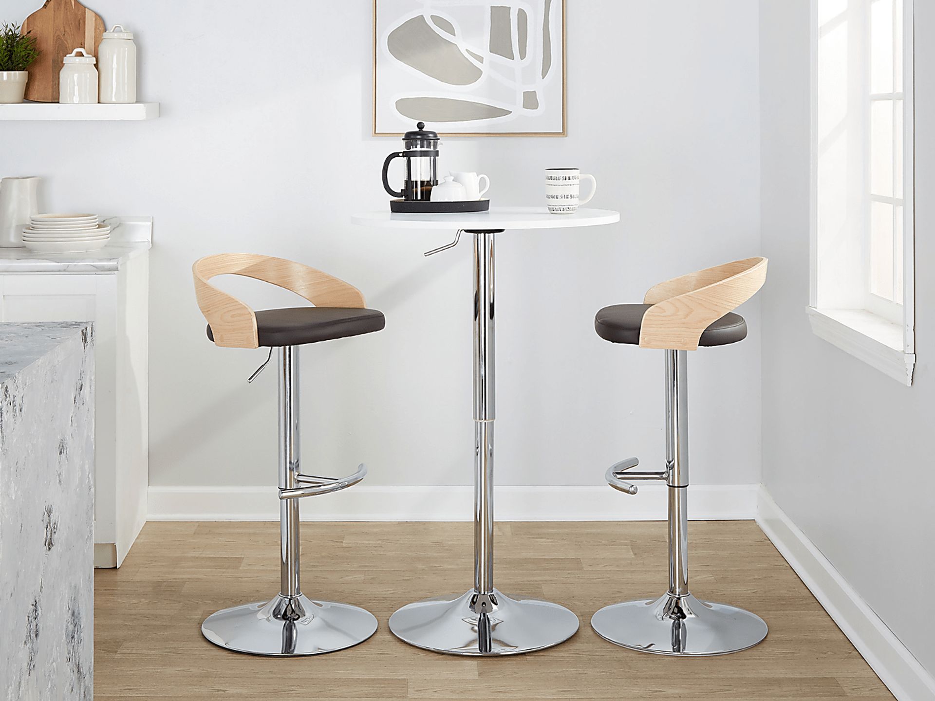 Zykan XXIII Brown Adjustable Barstool, Set of 2 - Image 10