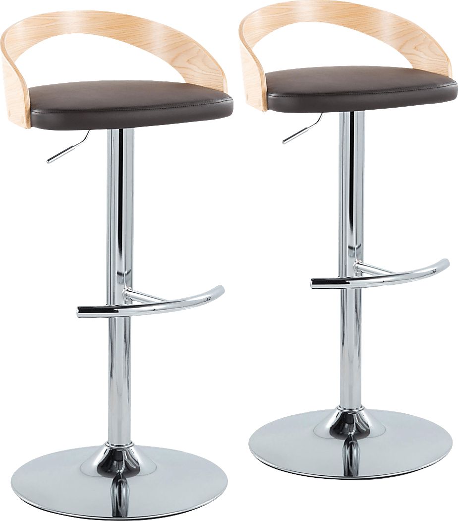 Zykan XXIII Brown Adjustable Barstool, Set of 2