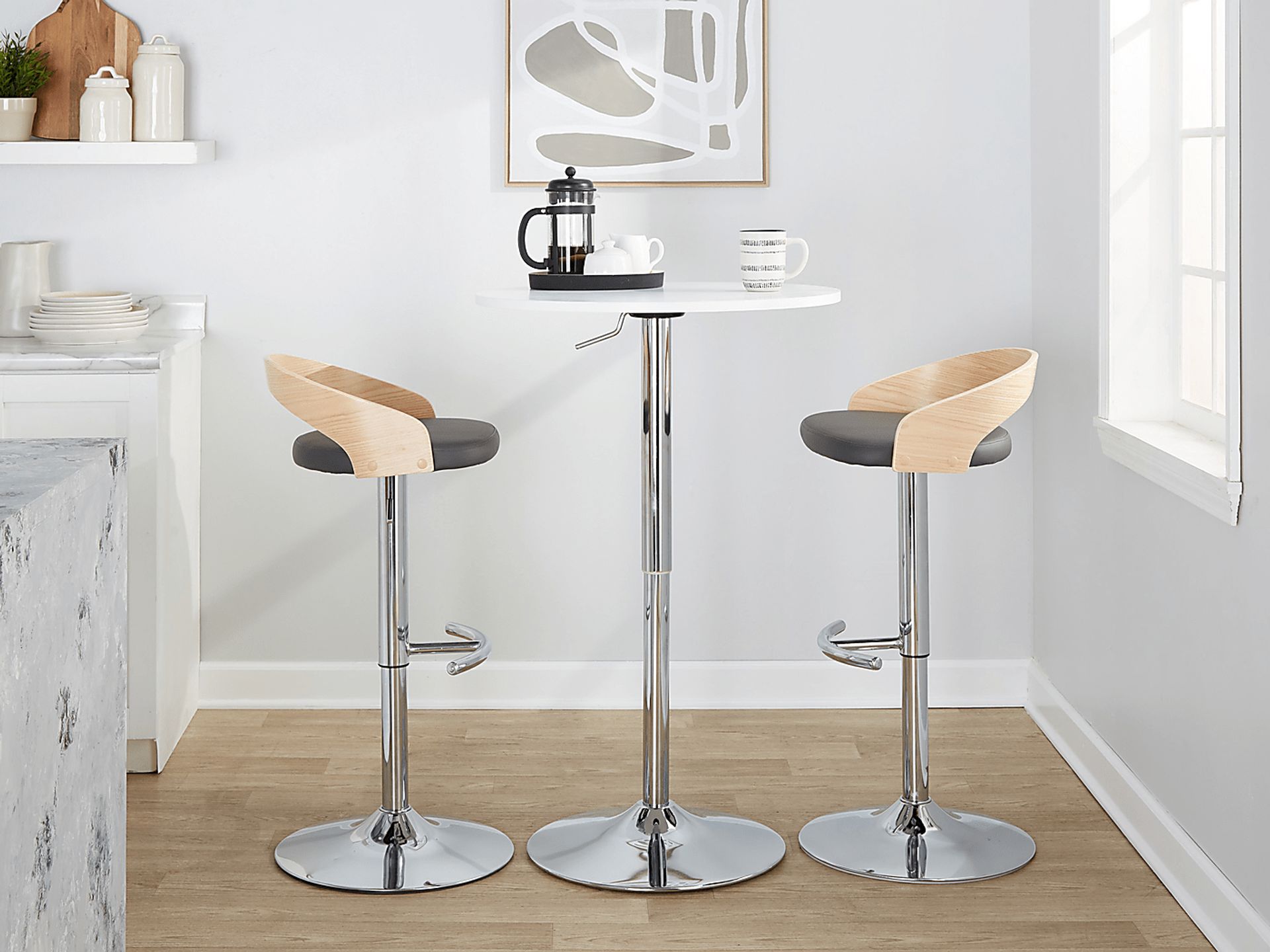 Zykan XXIII Gray Adjustable Barstool, Set of 2 - Image 11