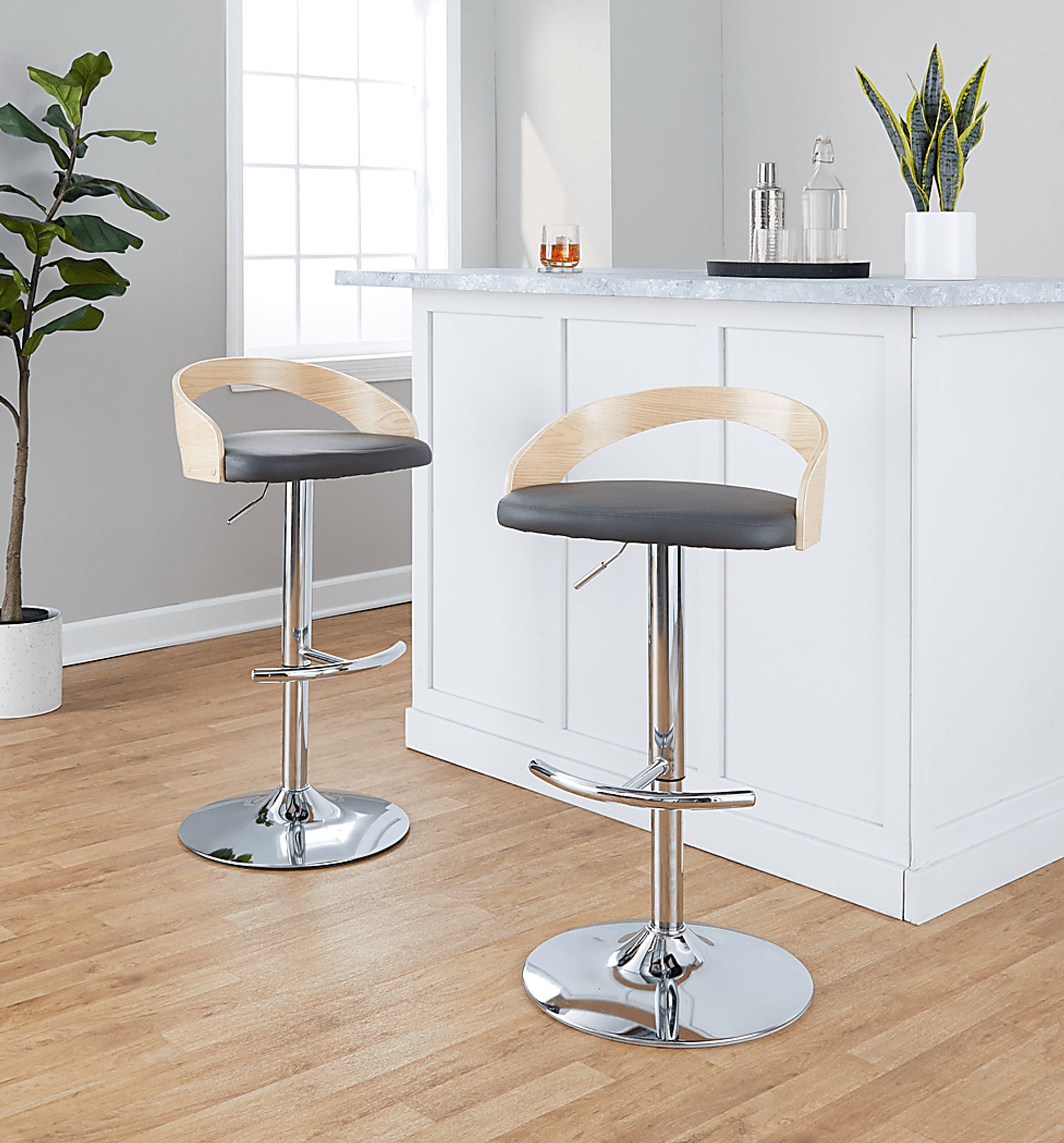 Zykan XXIII Gray Adjustable Barstool, Set of 2 - Image 9