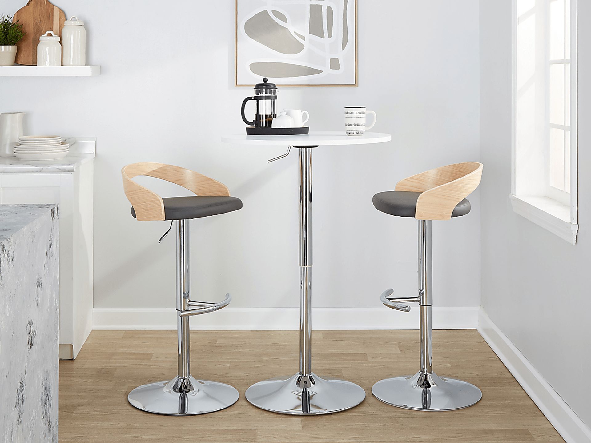 Zykan XXIII Gray Adjustable Barstool, Set of 2 - Image 10
