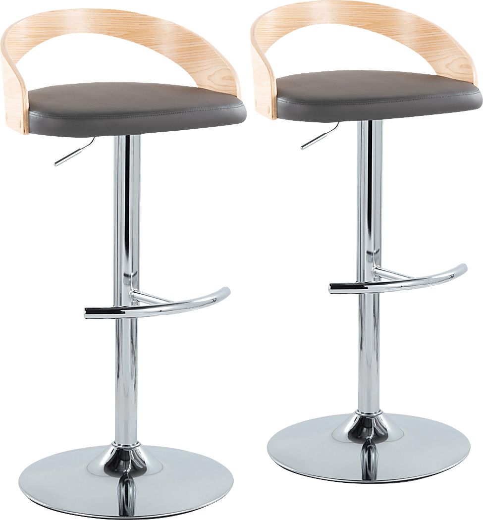 Zykan XXIII Gray Adjustable Barstool, Set of 2