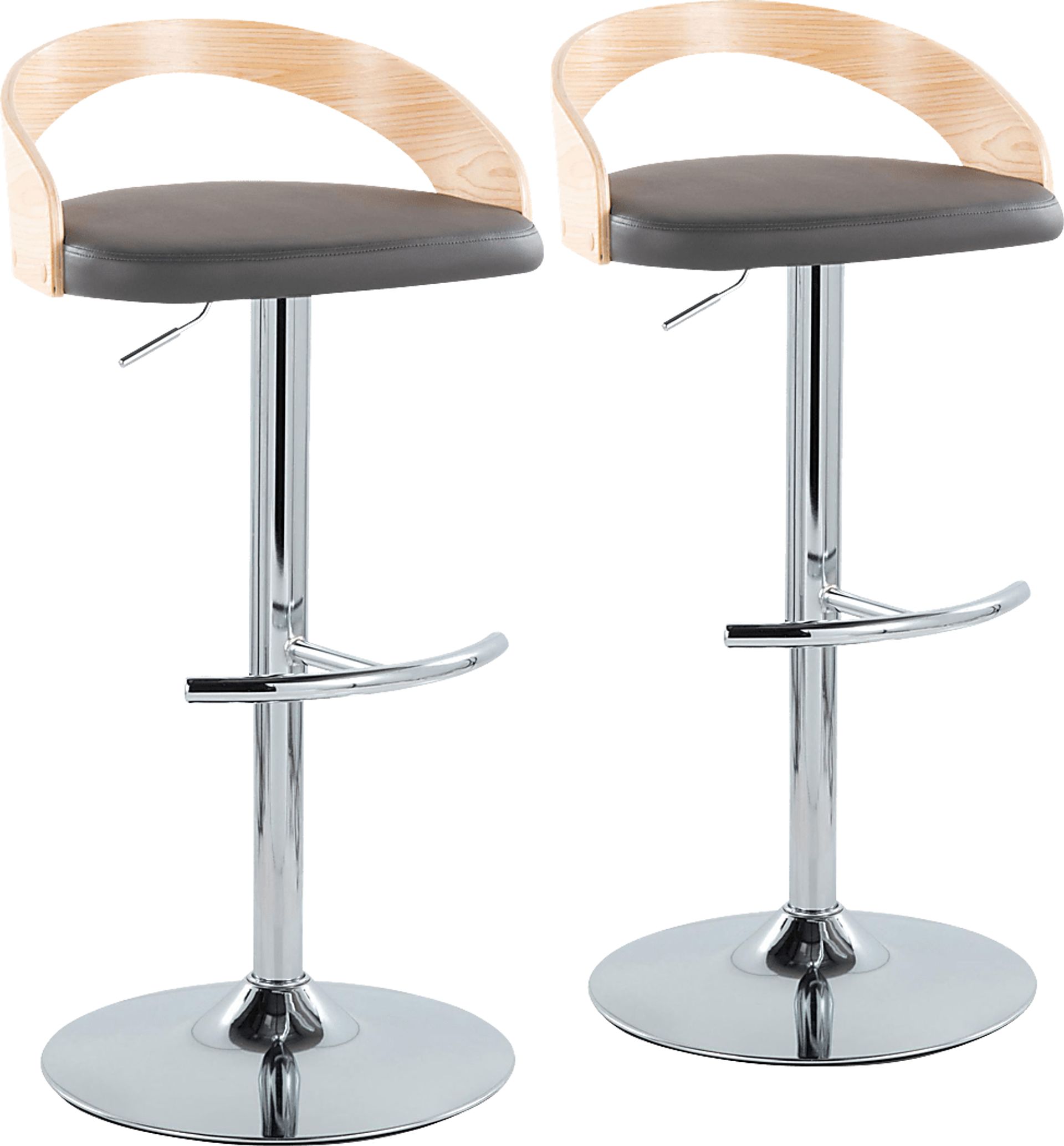 Zykan XXIII Gray Adjustable Barstool, Set of 2 - Image 1