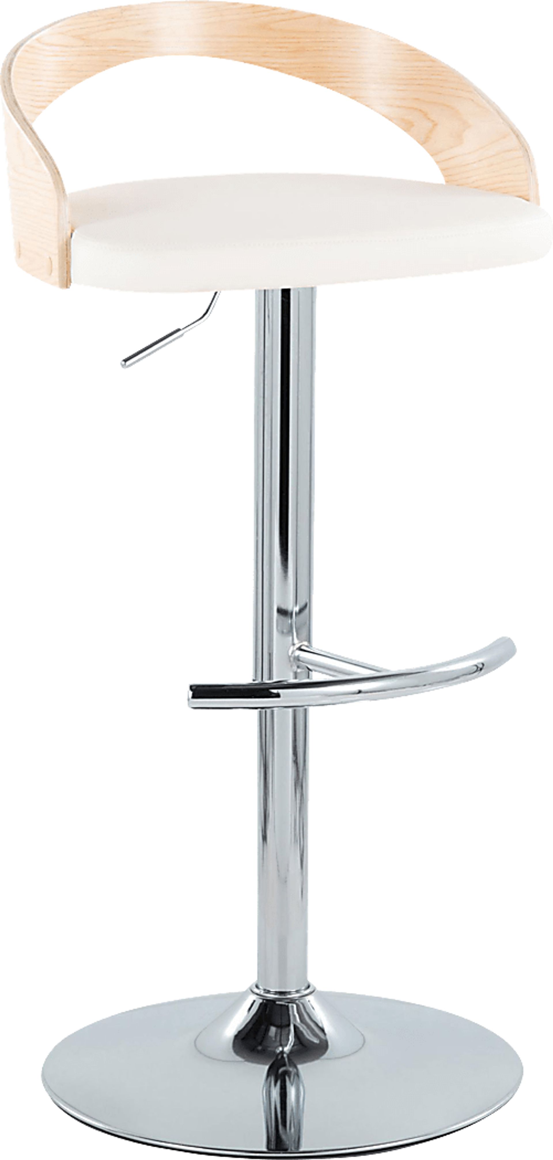 Zykan XXIV White Adjustable Barstool, Set of 2 - Image 3