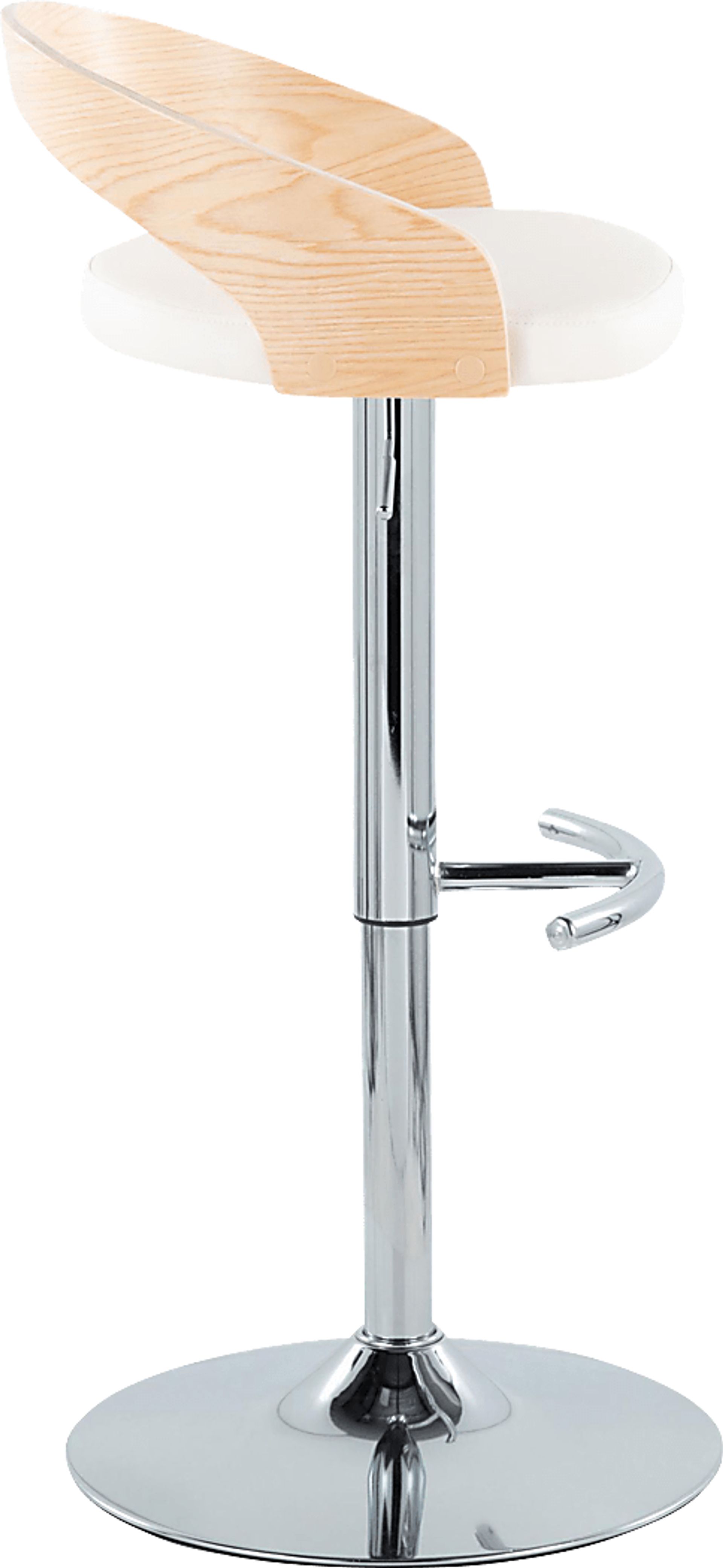 Zykan XXIV White Adjustable Barstool, Set of 2 - Image 4