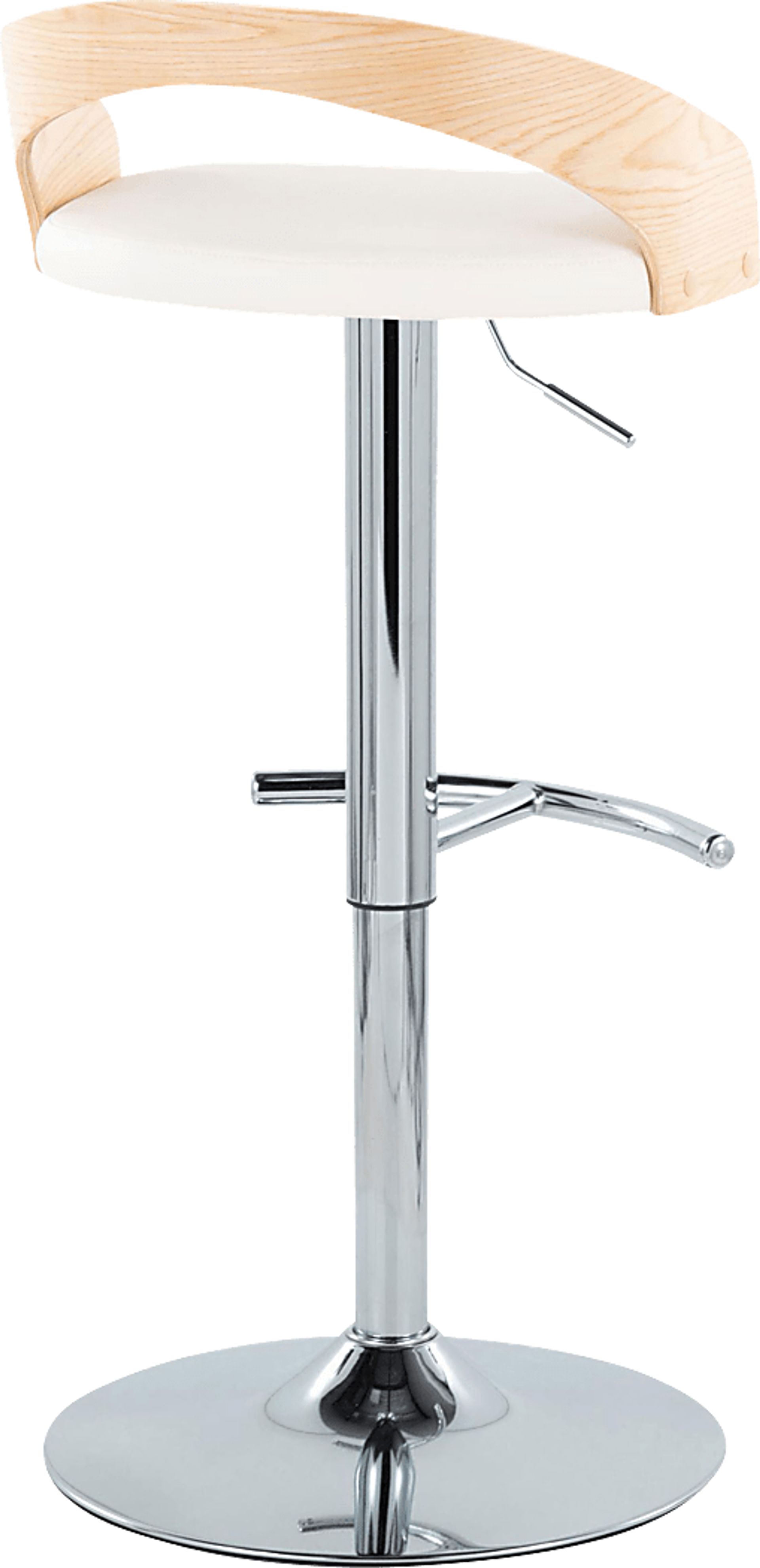 Zykan XXIV White Adjustable Barstool, Set of 2 - Image 5