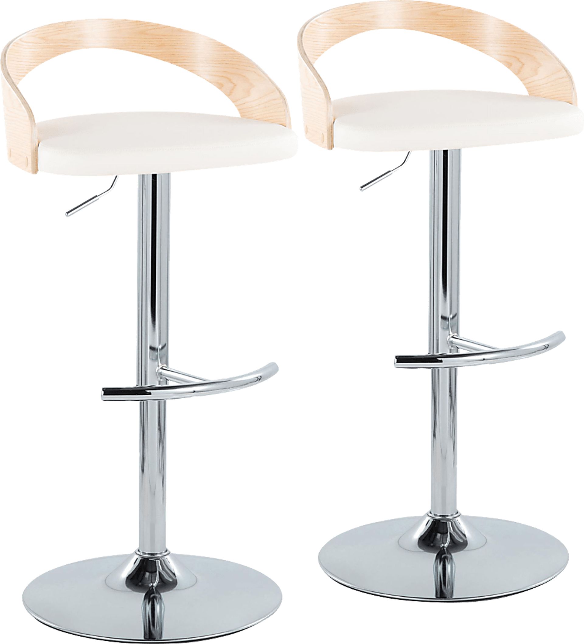 Zykan XXIV White Adjustable Barstool, Set of 2 - Image 1