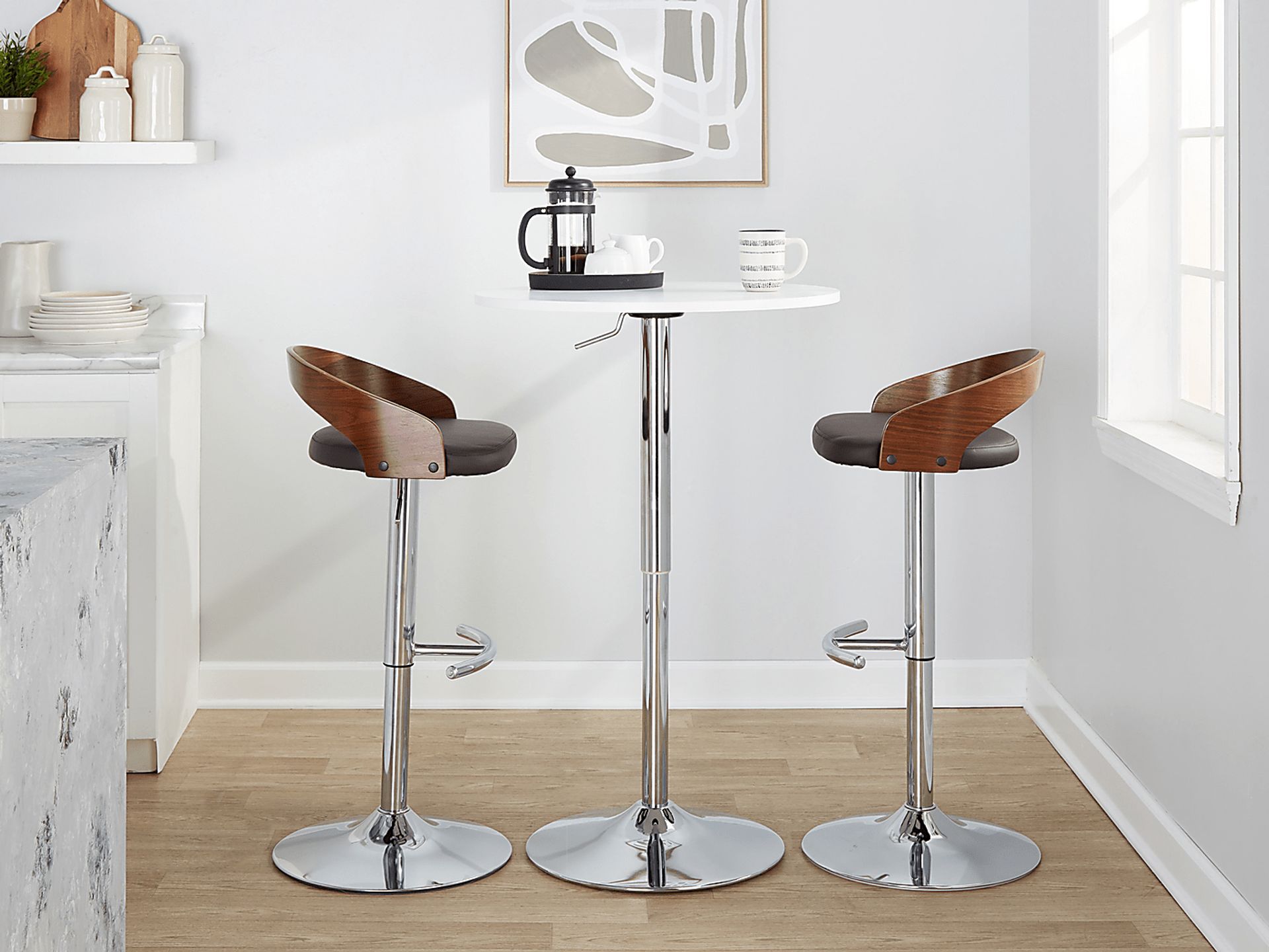 Zykan XXV Brown Adjustable Barstool, Set of 2 - Image 11