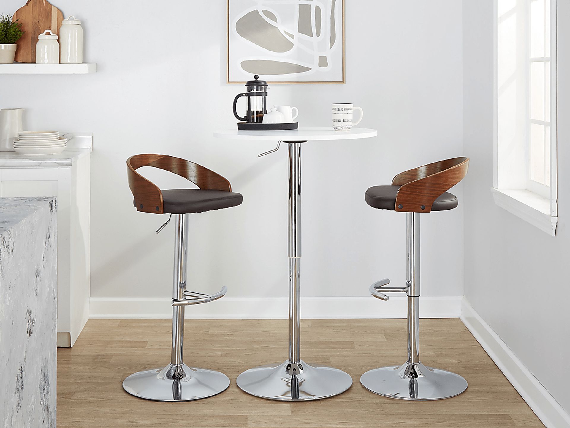 Zykan XXV Brown Adjustable Barstool, Set of 2 - Image 10